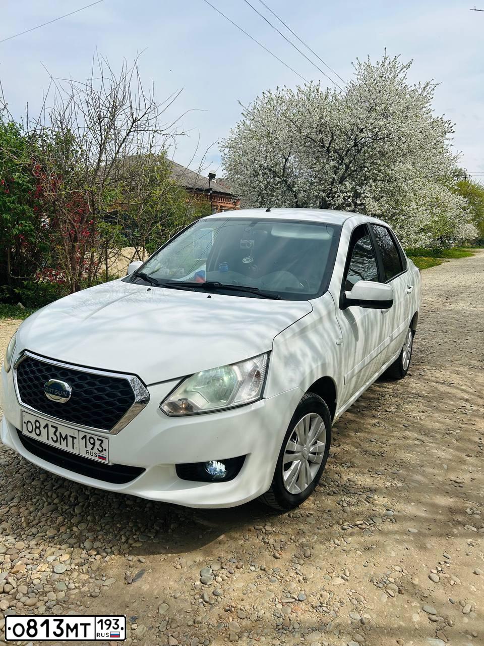 Фото автомобиля DATSUN ON-DO, 2018 — госномер О813МТ193. Цвет: Белый