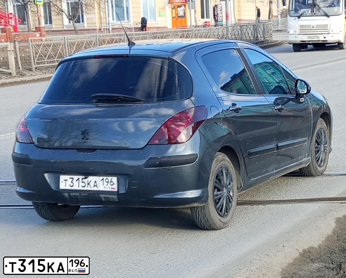 Фото автомобиля PEUGEOT 308, 2008 — госномер Т315КА196. Цвет: СЕРЫЙ ТЕМНЫЙ