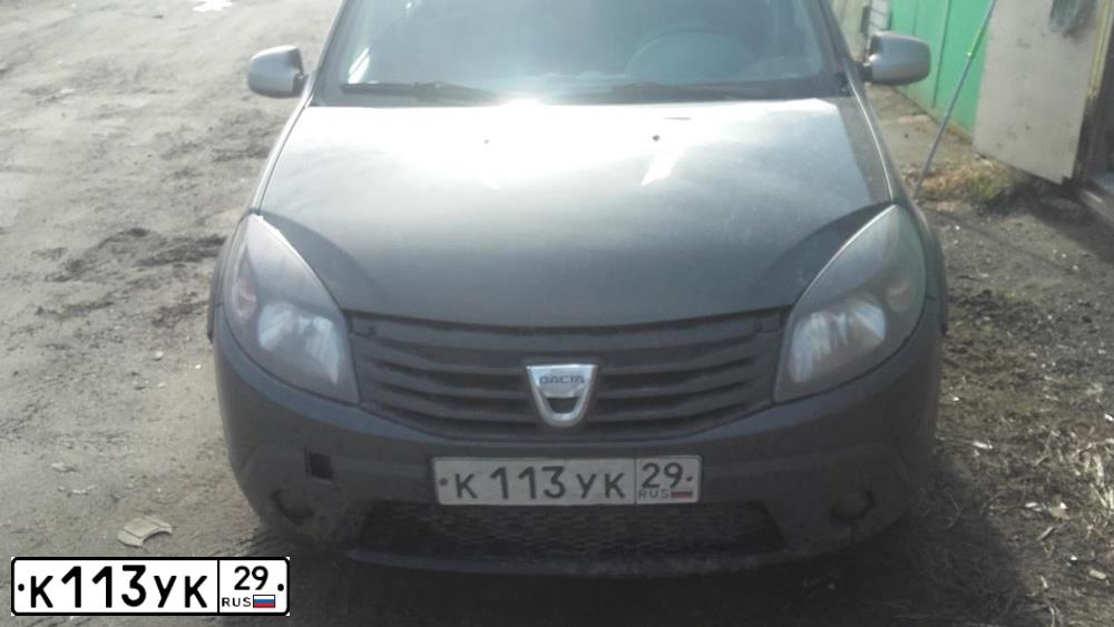Фото автомобиля DACIA SANDERO, 2010 — госномер К113УК29. Цвет: Серый