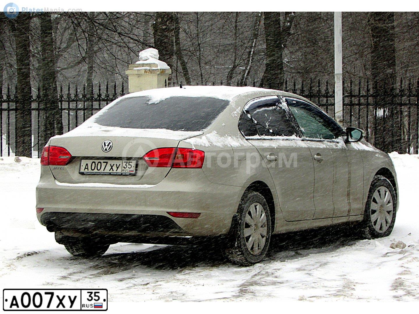 Фото автомобиля VOLKSWAGEN JETTA, 2013 — госномер А007ХУ35. Цвет: СЕРЕБРИСТО-ЖЕЛТЫЙ