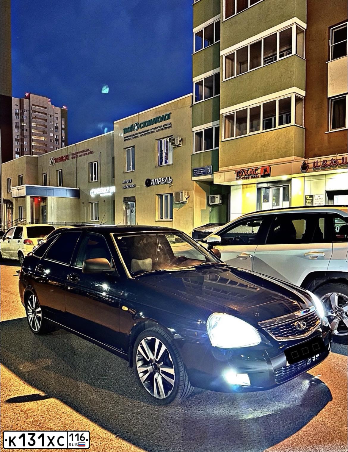 Фото автомобиля LADA PRIORA, 2008 — госномер Р973ТХ12. Цвет: Темно-зеленый