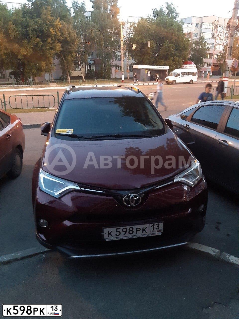 Фото автомобиля TOYOTA RAV4, 2017 — госномер К598РК13. Цвет: ТЕМНО-КРАСНЫЙ МЕТАЛЛИК 