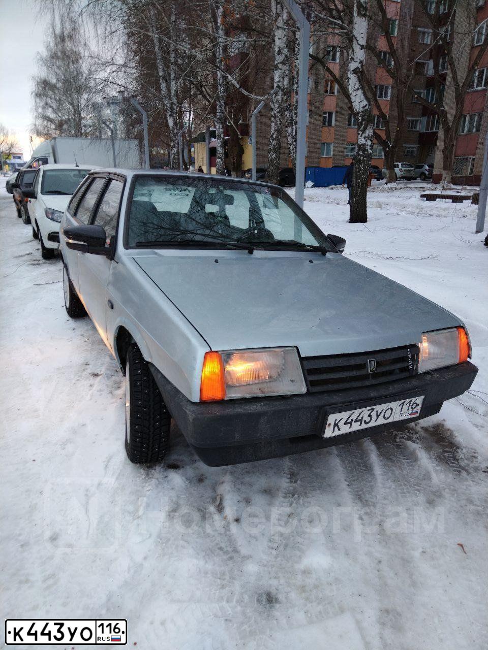 Фото автомобиля LADA 2109 SAMARA, 2001 — госномер К443УО116. Цвет: СЕРЕБРИСТО-ГОЛУБОЙ