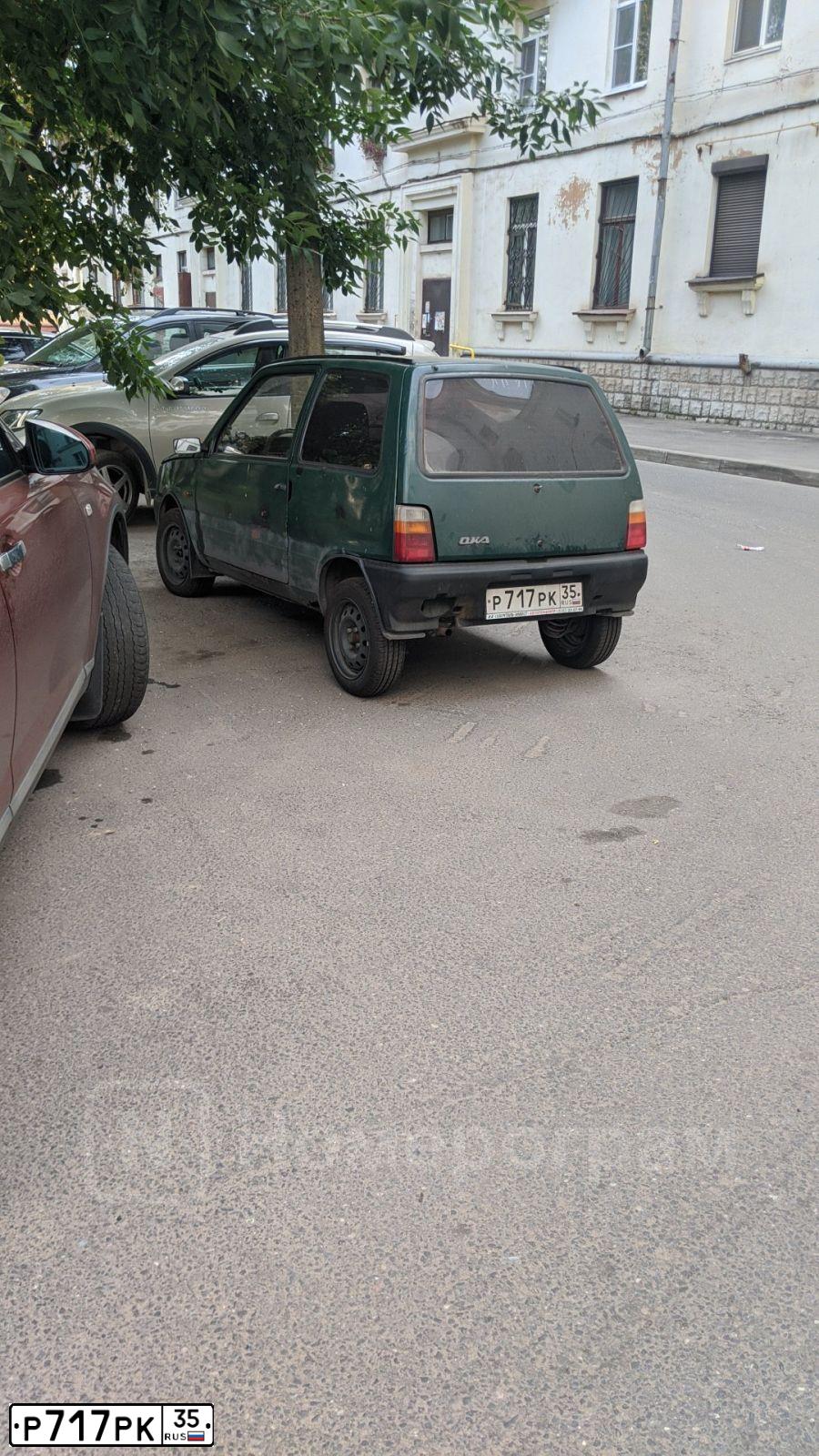 Фото автомобиля LADA OKA, 2002 — госномер М879НЕ35. Цвет: ЗЕЛЕНЫЙ САД