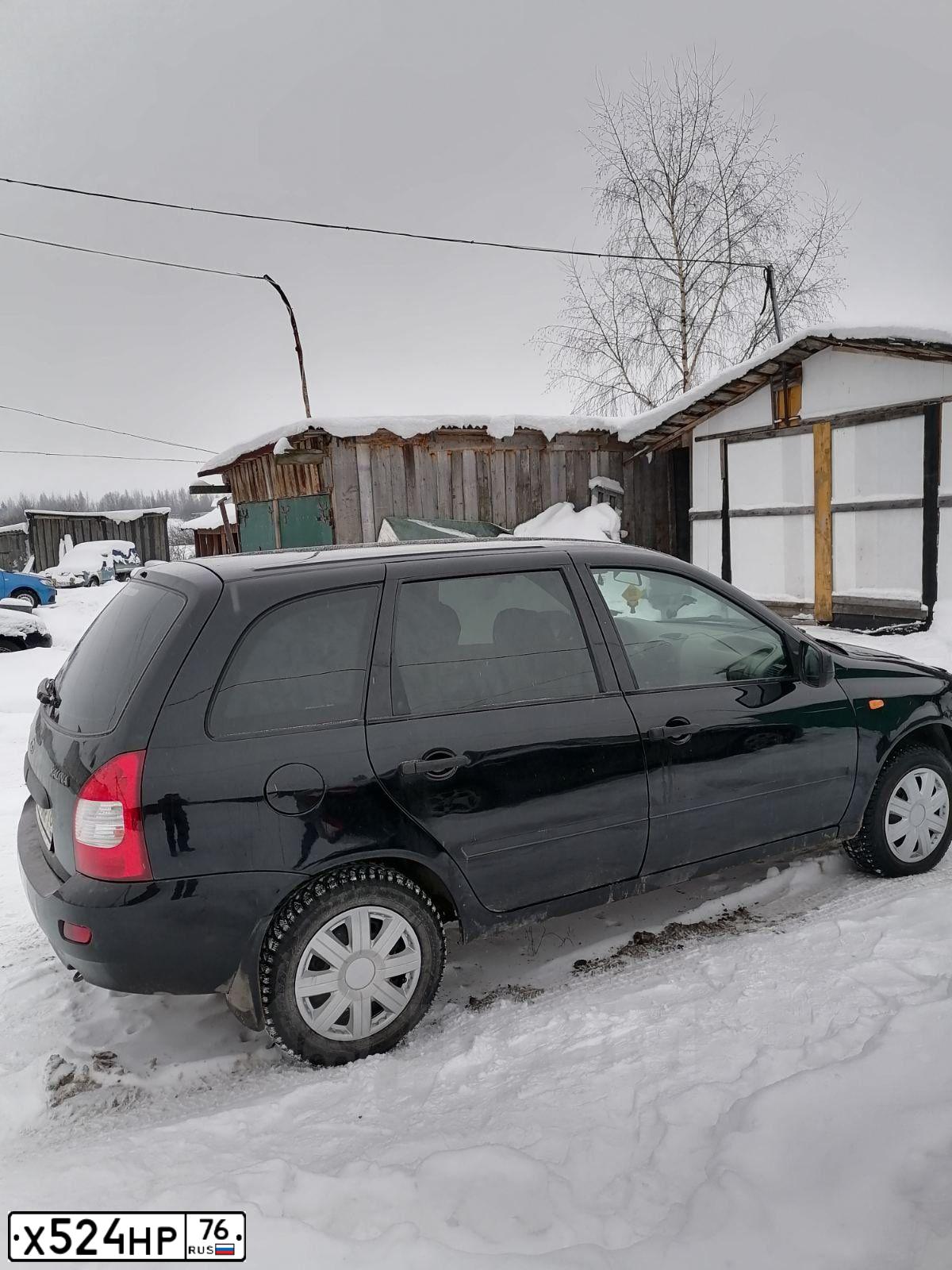 Фото автомобиля LADA 1117 KALINA, 2012 — госномер К004ЕН76. Цвет: ЧЕРНЫЙ