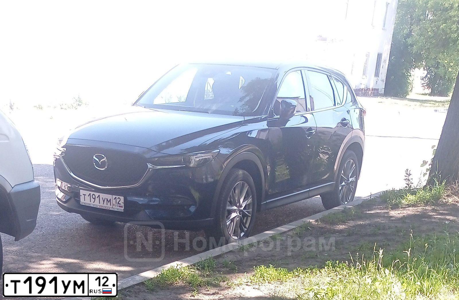 Фото автомобиля MAZDA CX-5, 2020 — госномер Т191УМ12. Цвет: синий