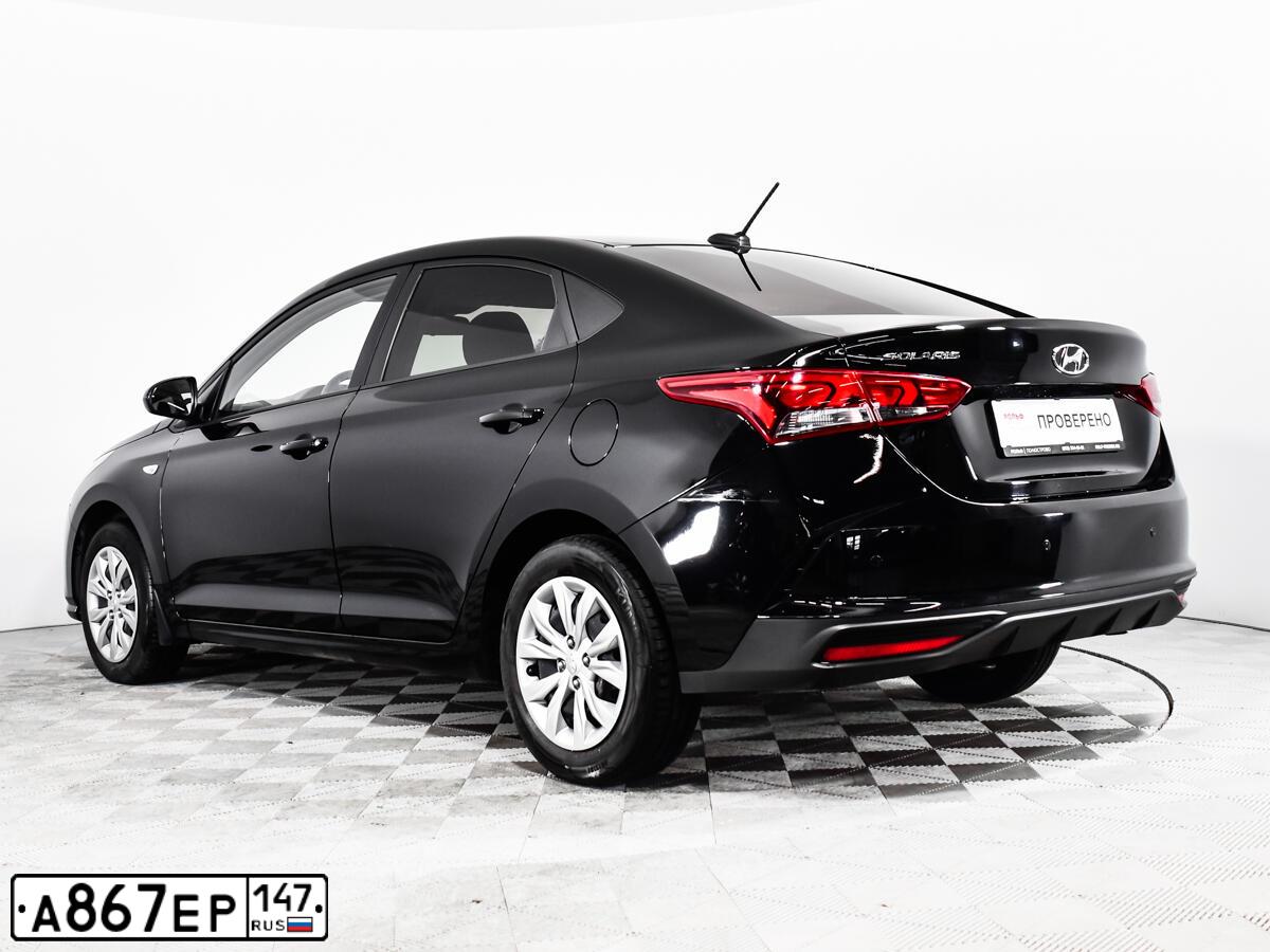 Фото автомобиля HYUNDAI SOLARIS, 2020 — госномер К597СР95. Цвет: ЧЕРНЫЙ