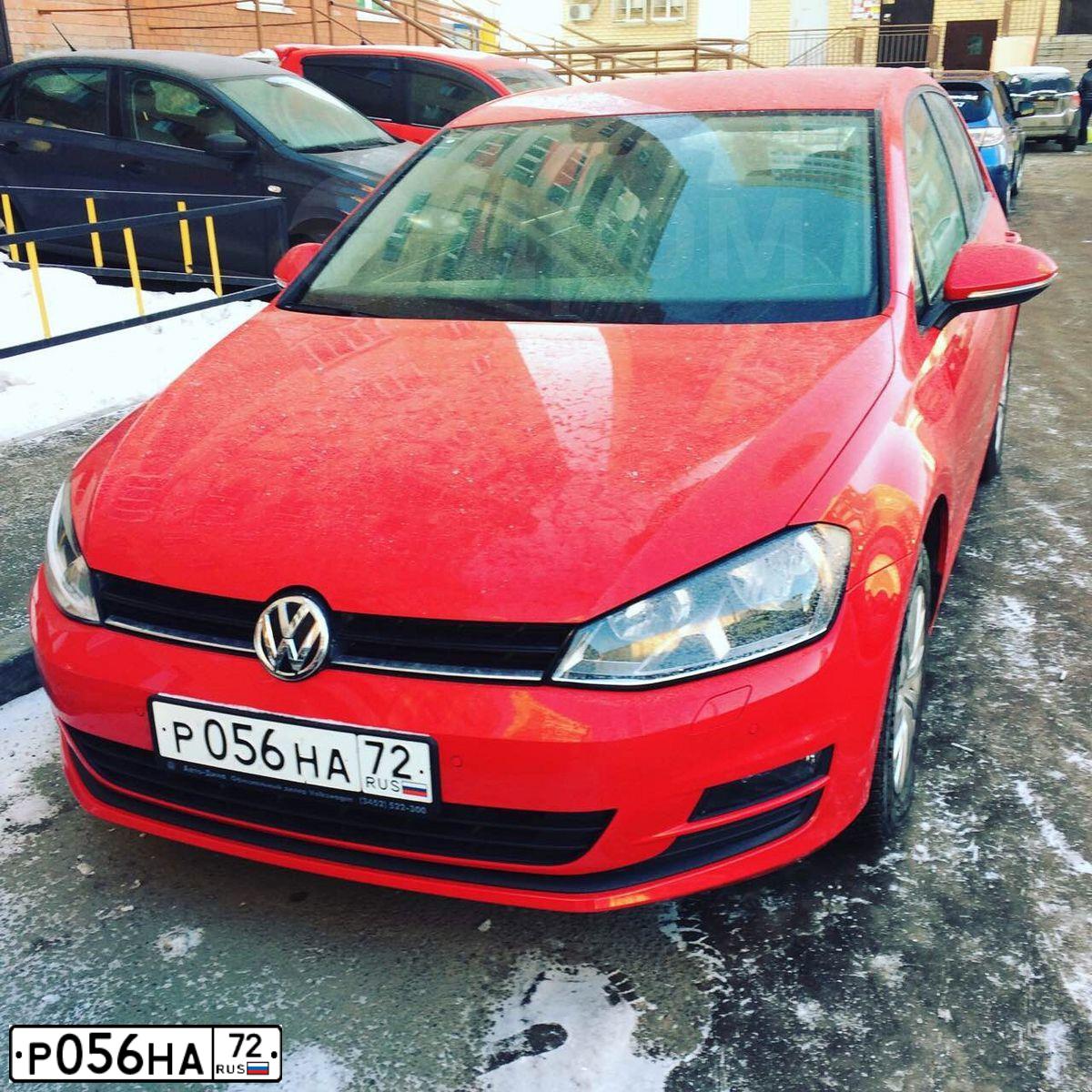 Фото автомобиля VOLKSWAGEN GOLF, 2014 — госномер С332НО72. Цвет: Красный