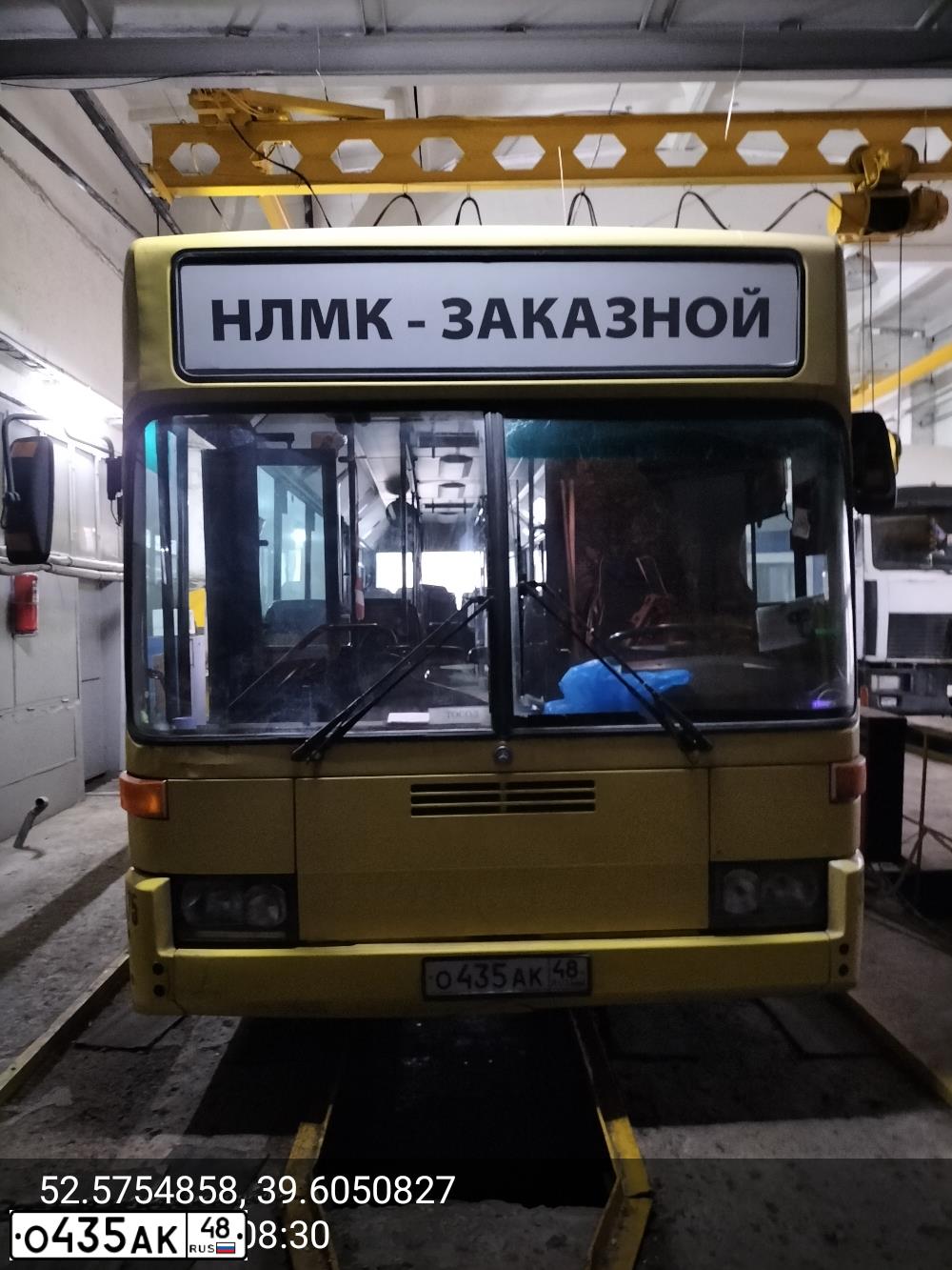 Фото автомобиля MERCEDES O 405, 1989 — госномер О435АК48. Цвет: ЖЁЛТЫЙ