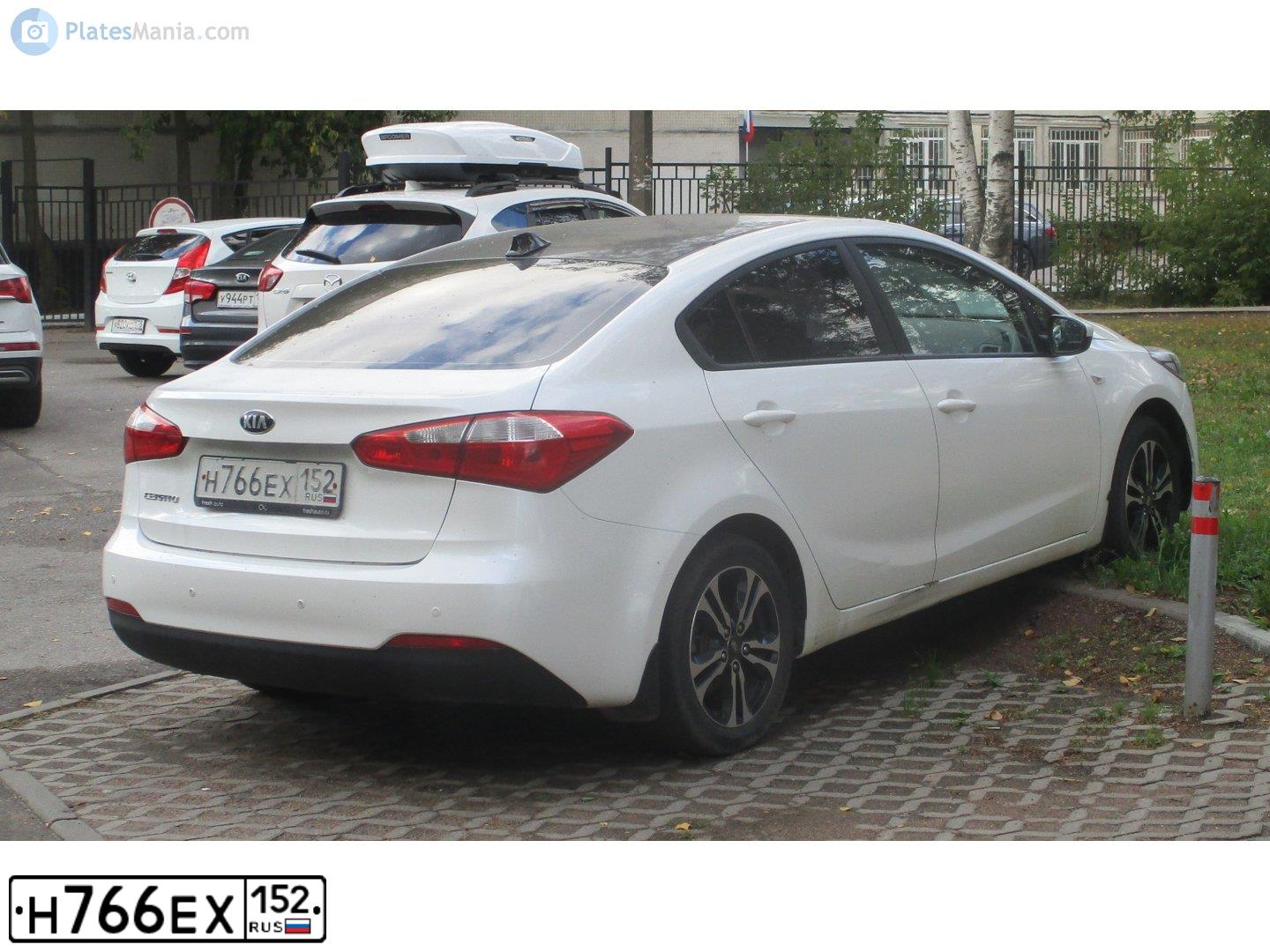 Фото автомобиля KIA CERATO, 2014 — госномер Н766ЕХ152. Цвет: БЕЛЫЙ