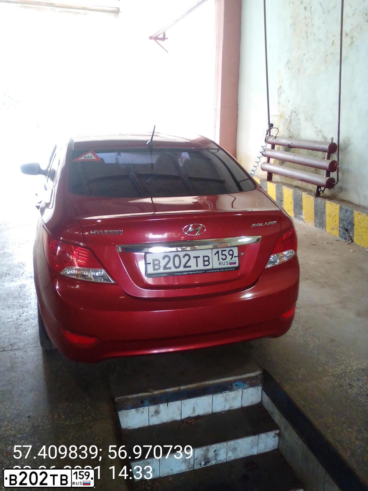 Фото автомобиля HYUNDAI SOLARIS, 2011 — госномер В202ТВ159