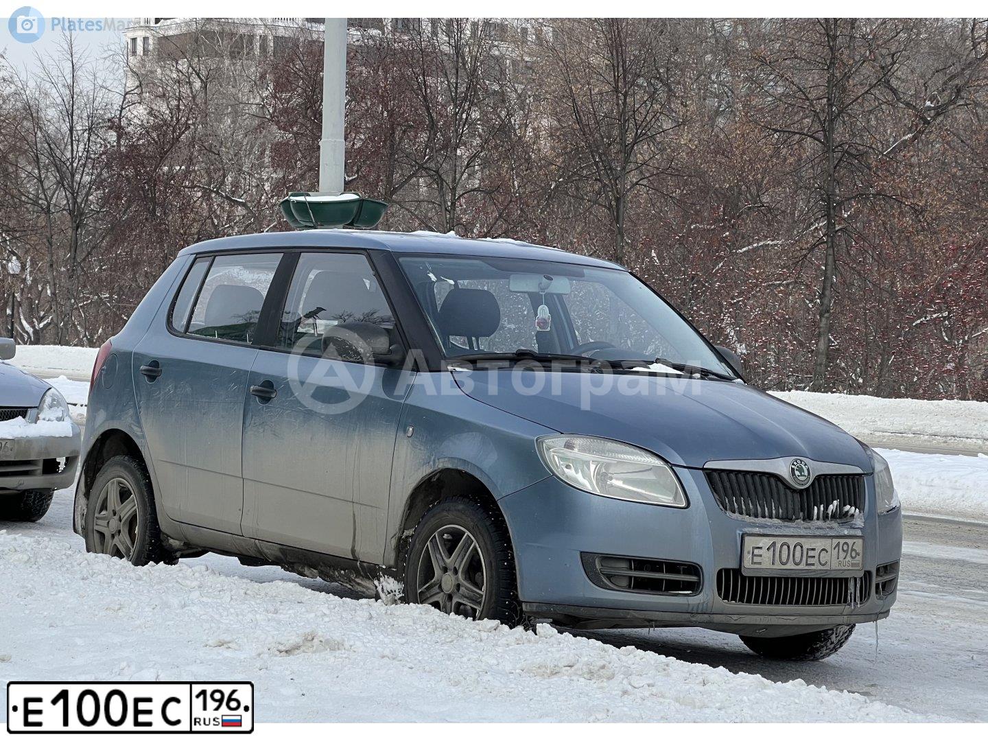 Фото автомобиля SKODA FABIA, 2007 — госномер Е100ЕС196. Цвет: СЕРО-ГОЛУБОЙ