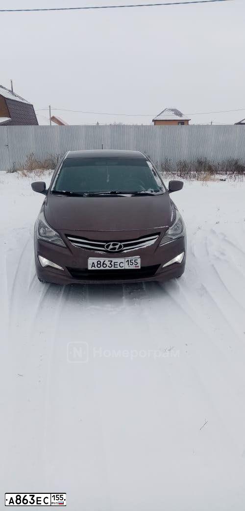 Фото автомобиля HYUNDAI SOLARIS, 2016 — госномер А194ХК124. Цвет: Коричневый
