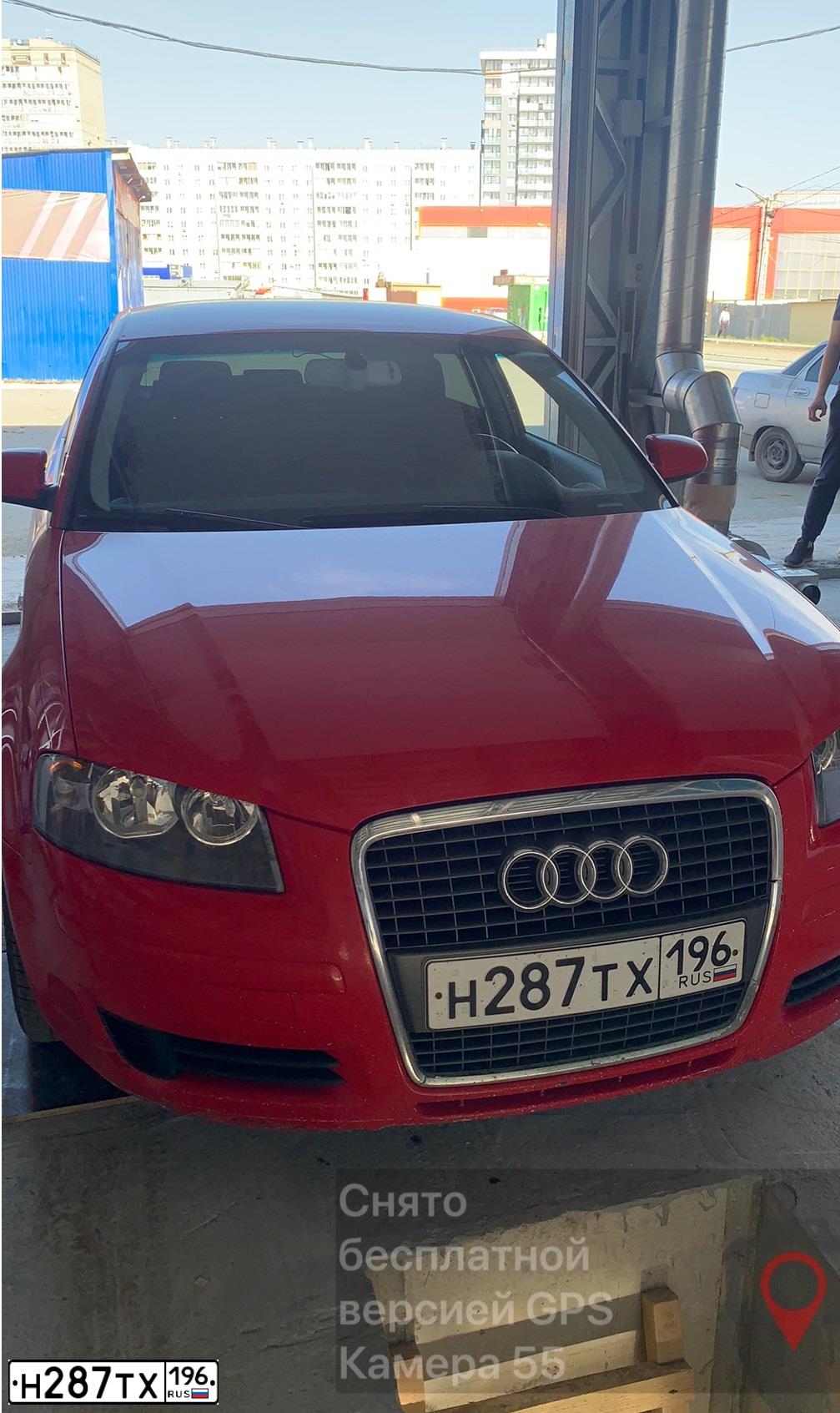 Фото автомобиля AUDI A3, 2007 — госномер Е636МС702. Цвет: Красный