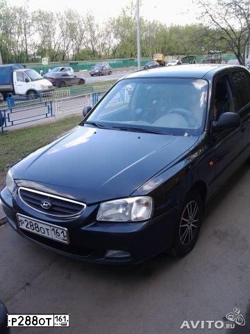 Фото автомобиля TAGAZ ACCENT, 2008 — госномер Р288ОТ161. Цвет: ЧЕРНЫЙ