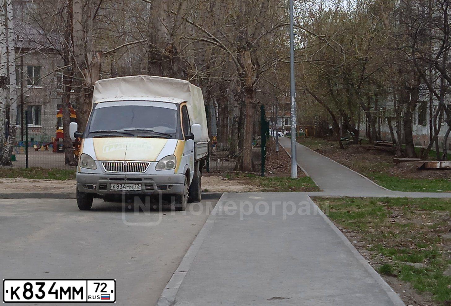 Фото автомобиля GAZ 3302 EL, 2005 — госномер К834ММ72. Цвет: БЕЛЫЙ
