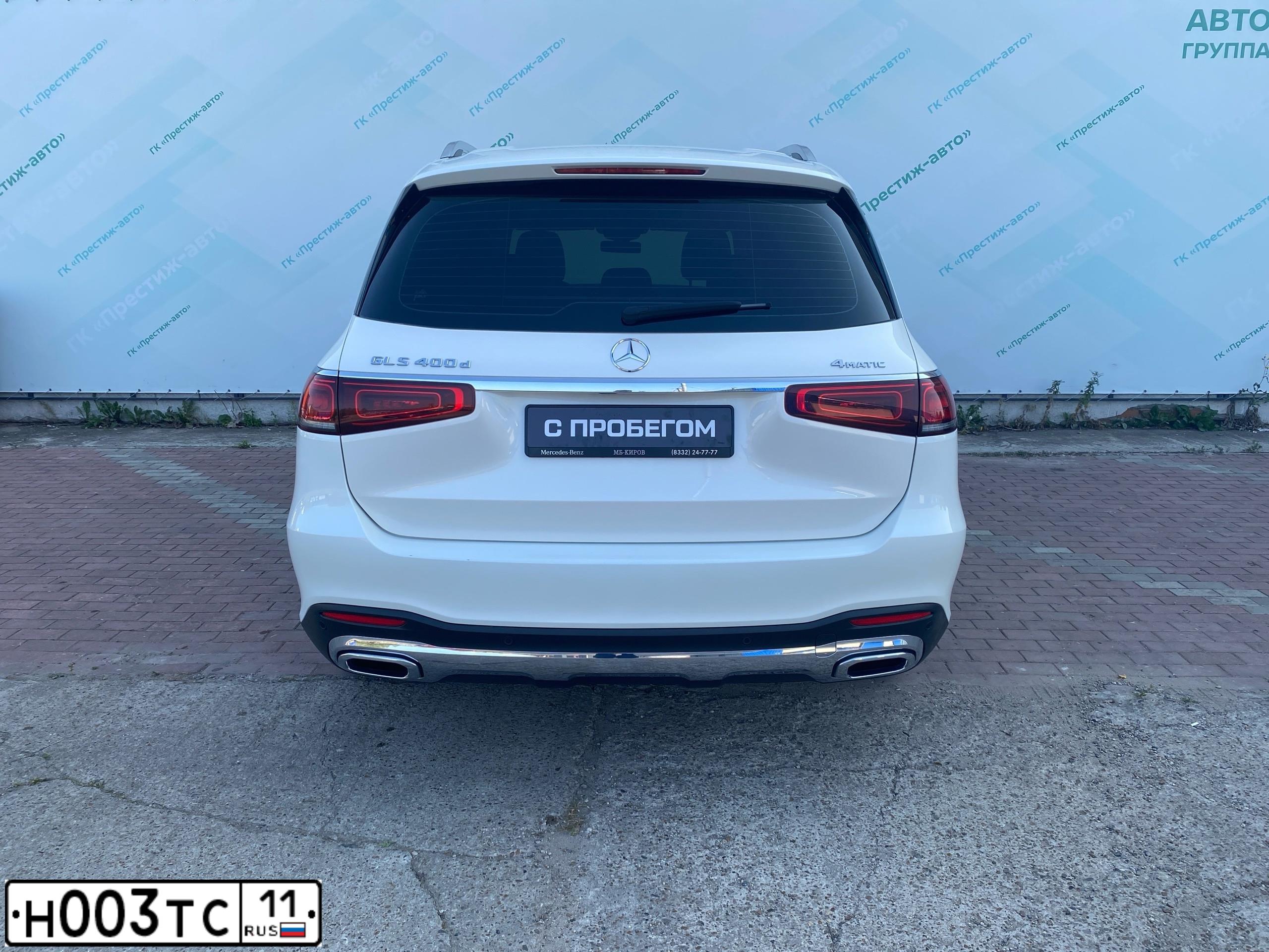 Фото автомобиля MERCEDES-BENZ GLS-CLASS GLS 400 D 4МАТIС, 2021 — госномер Е452ТС08. Цвет: Белый