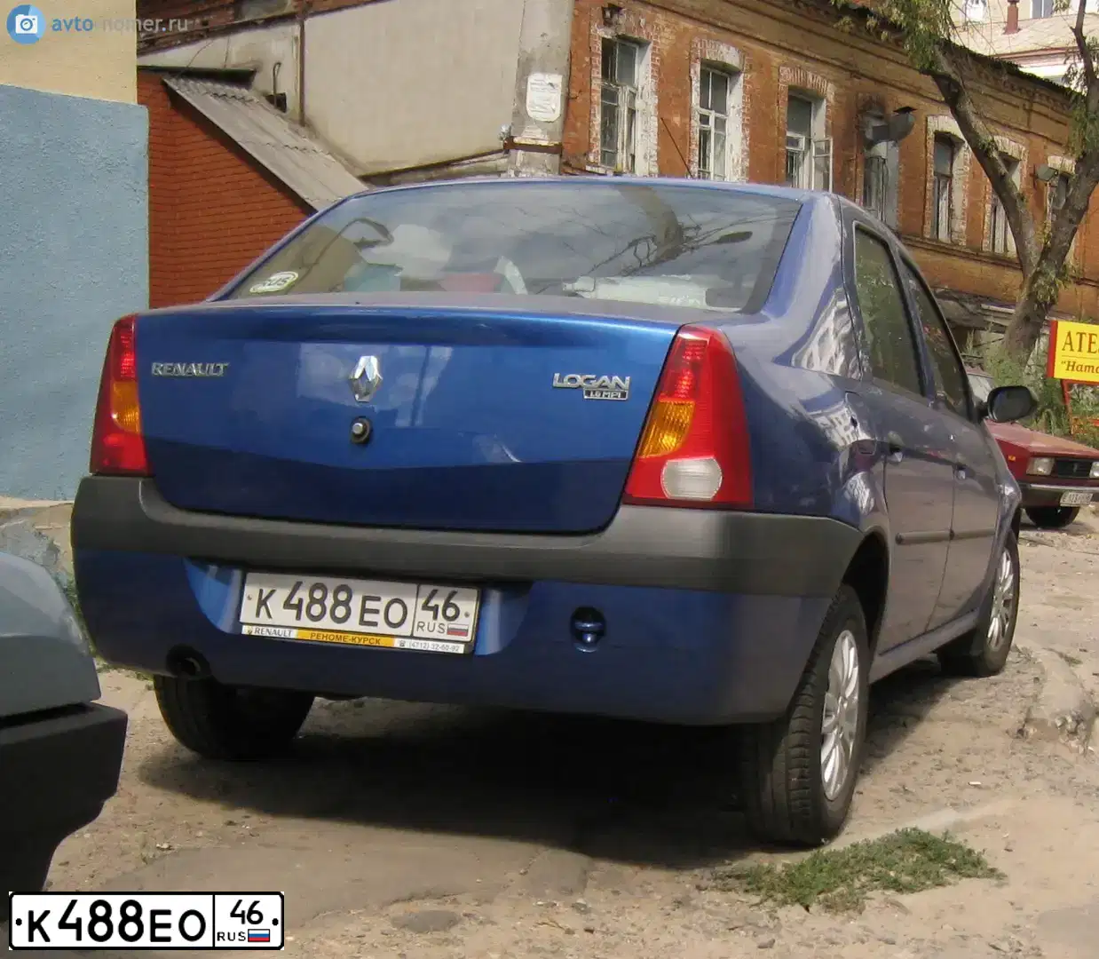 Фото автомобиля RENAULT LOGAN, 2008 — госномер О365ТХ46. Цвет: СИНИЙ МЕТАЛЛИК