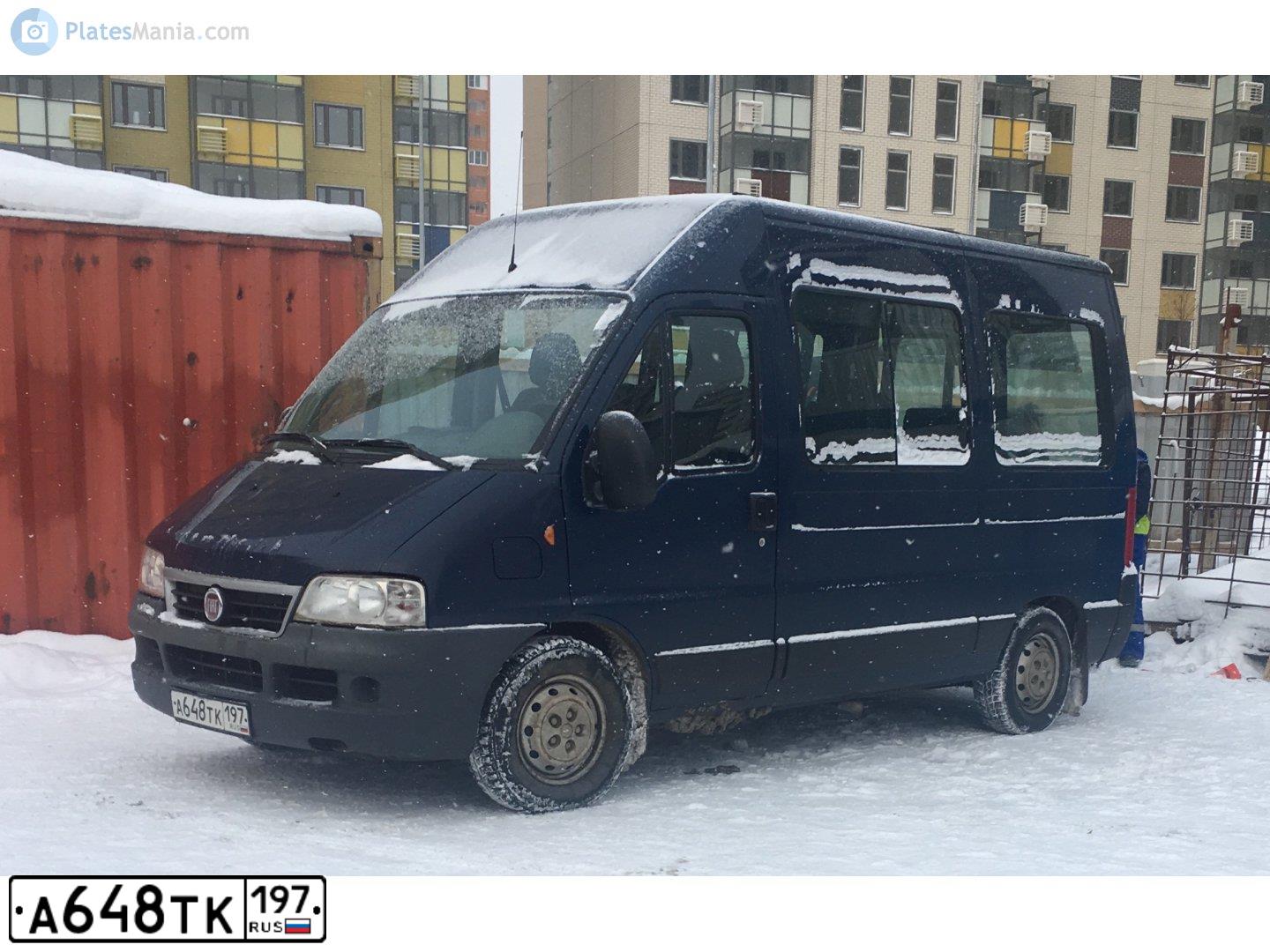 Фото автомобиля FIAT DUCATO, 2012 — госномер А648ТК197. Цвет: СИНИЙ