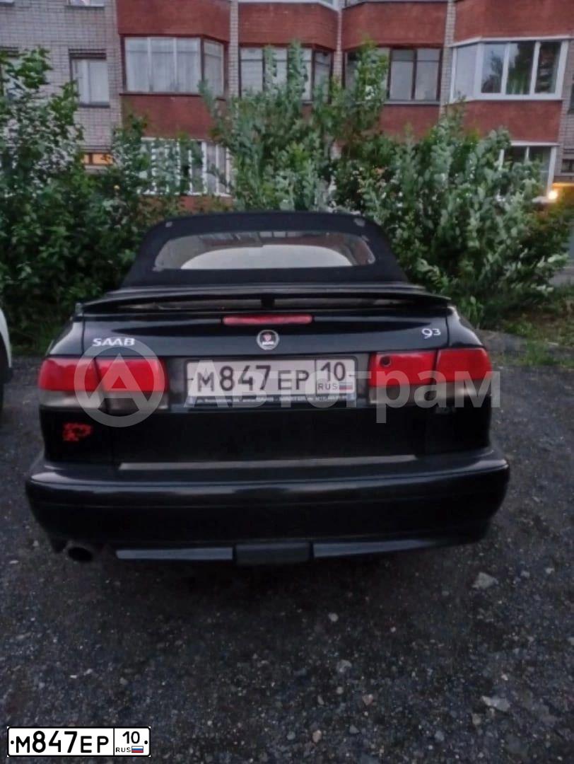 Фото автомобиля SAAB 9-3, 2000 — госномер М847ЕР10. Цвет: ЧЕРНЫЙ