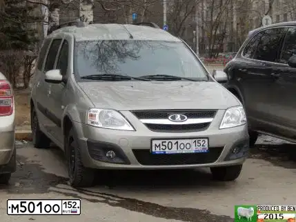 Фото автомобиля LADA LARGUS, 2015 — госномер М501ОО152. Цвет: БЕЖЕВЫЙ