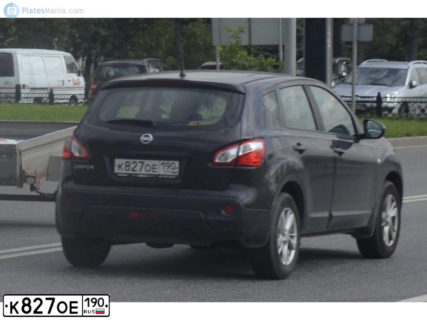Фото автомобиля NISSAN QASHQAI, 2011 — госномер О050СУ32. Цвет: ФИОЛЕТОВЫЙ