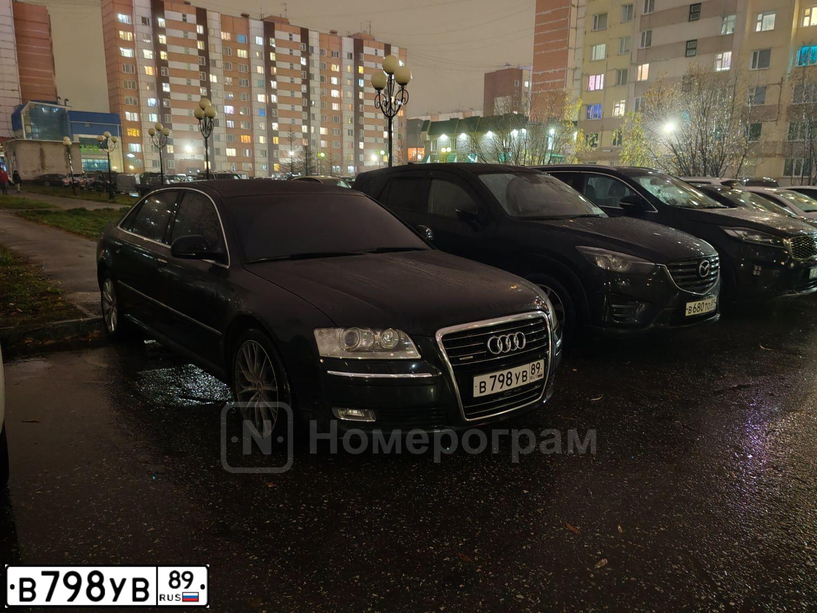 Фото автомобиля AUDI A8, 2008 — госномер В798УВ89. Цвет: ЧЕРНЫЙ