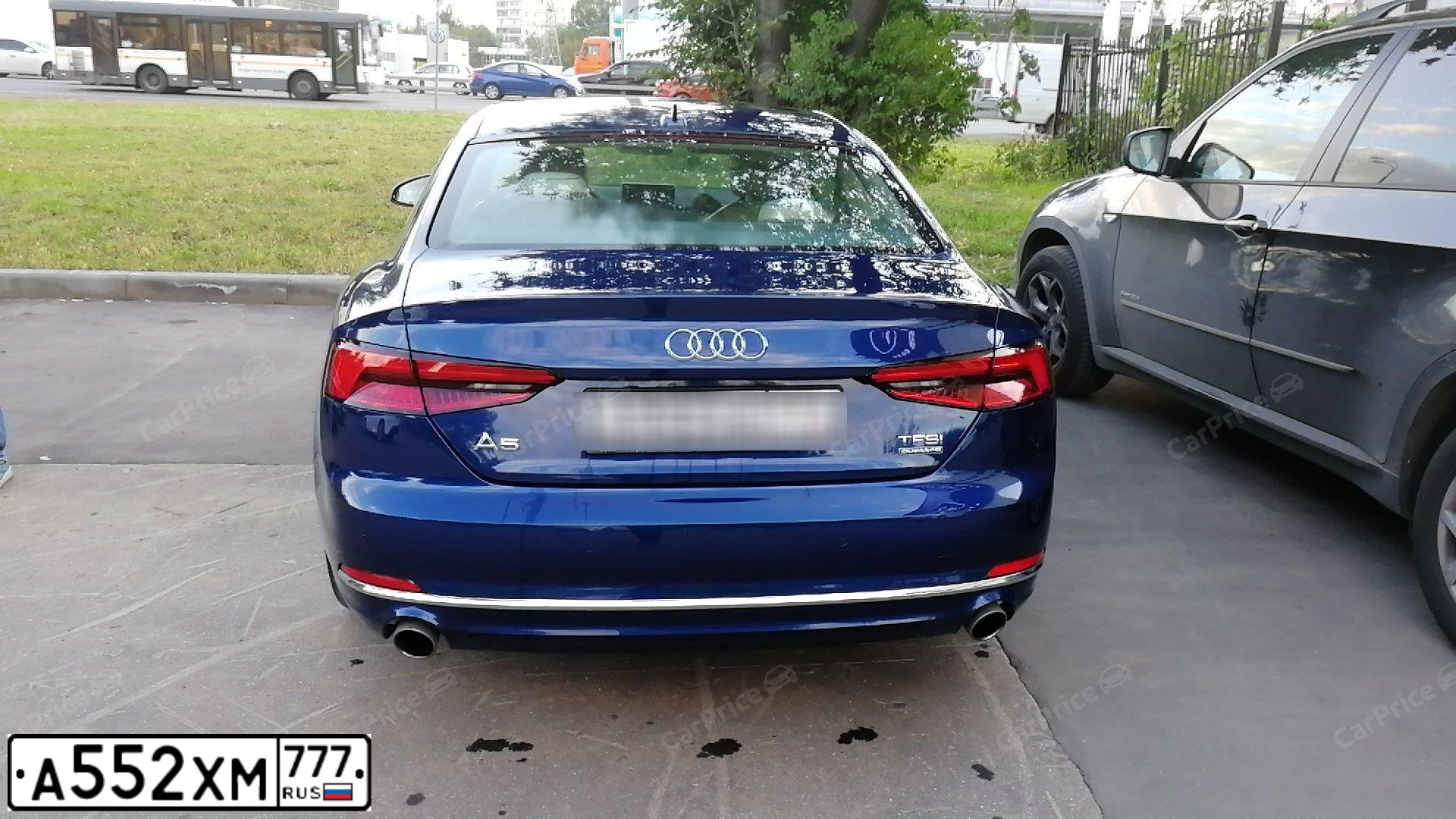 Фото автомобиля AUDI A5, 2017 — госномер К770АС763. Цвет: синий