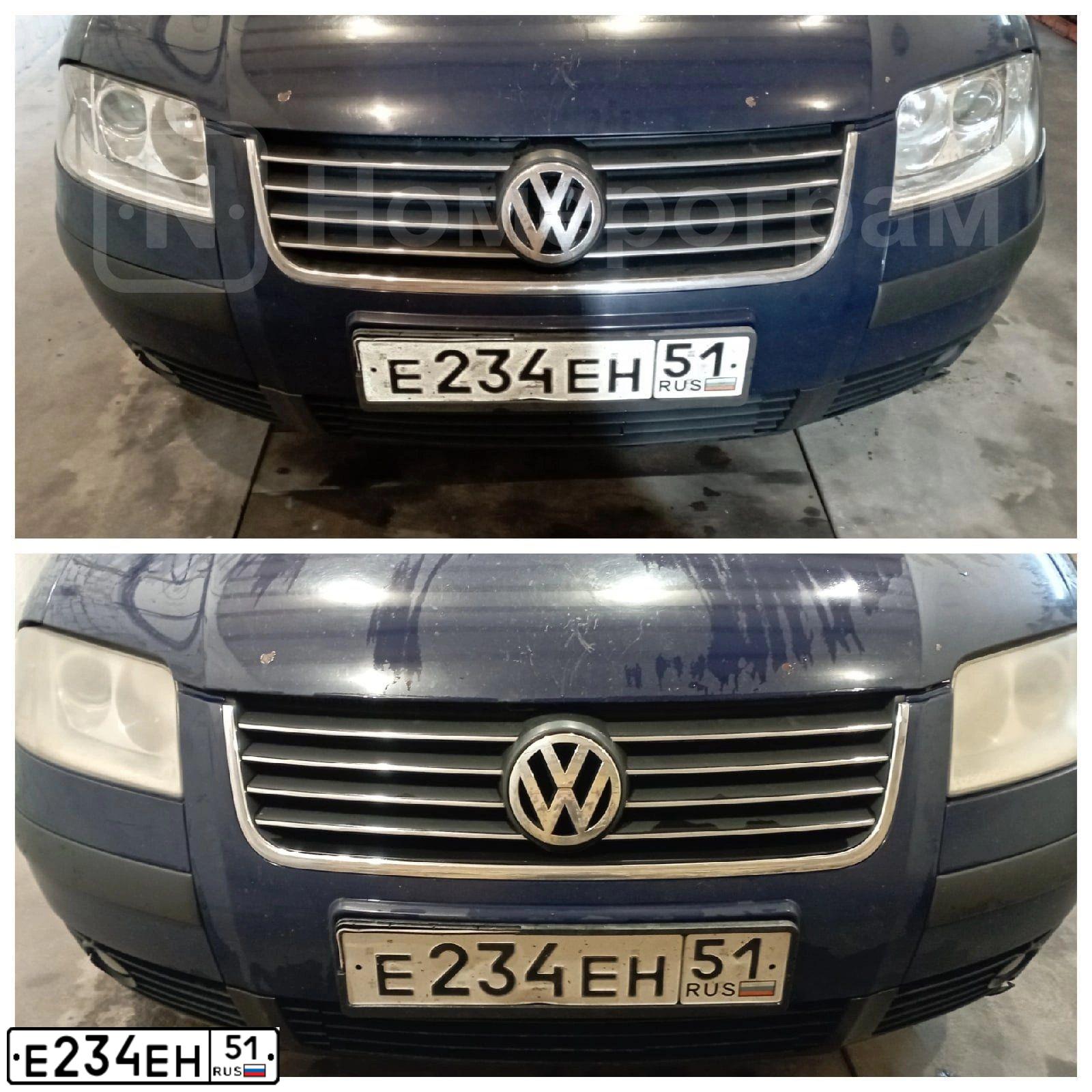 Фото автомобиля VOLKSWAGEN PASSAT, 2003 — госномер Е234ЕН51. Цвет: СИНИЙ