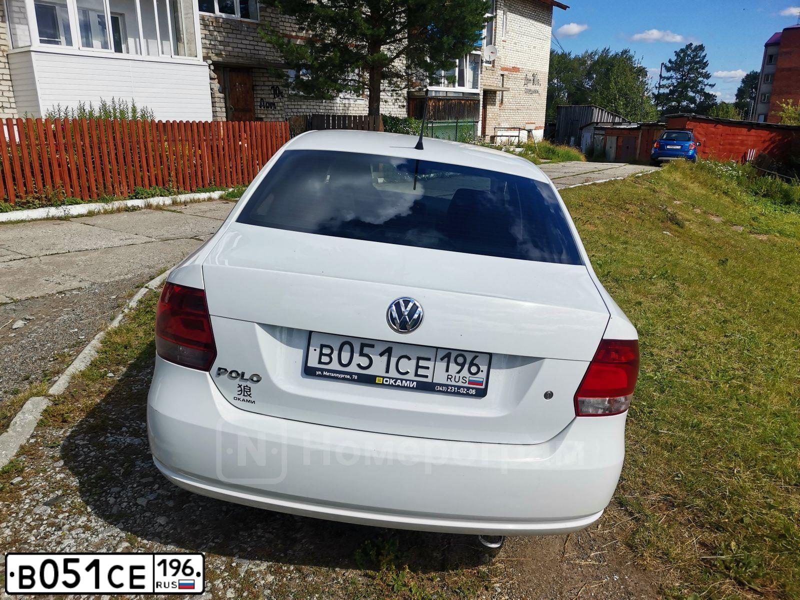 Фото автомобиля VOLKSWAGEN ПОЛО, 2014 — госномер С344ОК196. Цвет: Белый