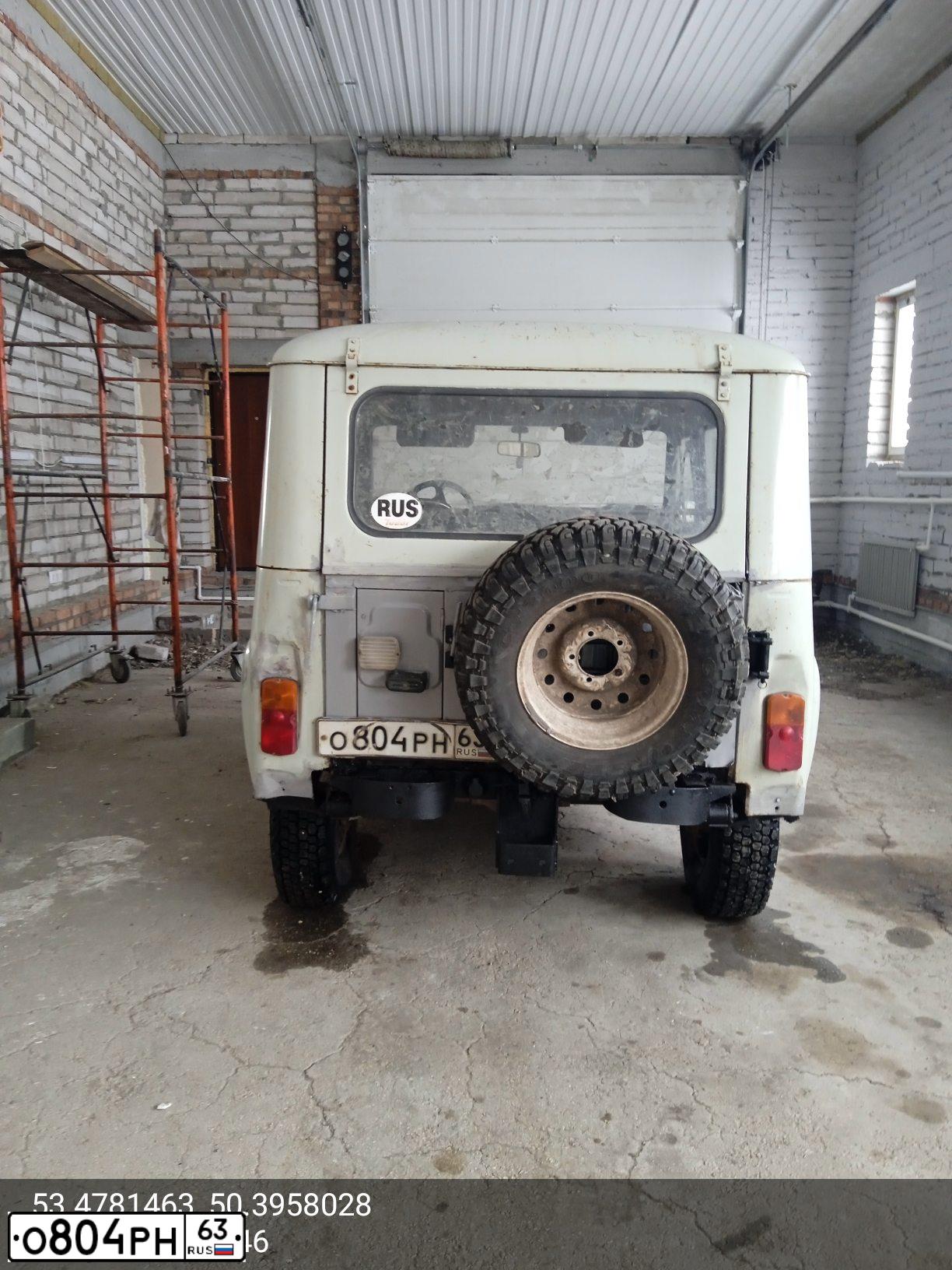 Фото автомобиля UAZ 3151 / HUNTER, 1999 — госномер О804РН63. Цвет: БЕЛАЯ НОЧЬ