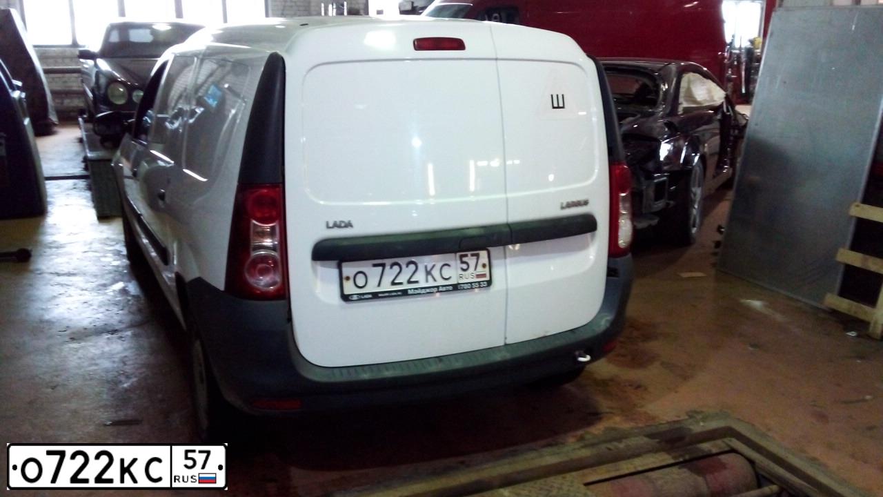 Фото автомобиля LADA LARGUS FURGON, 2016 — госномер О722КС57. Цвет: БЕЛЫЙ
