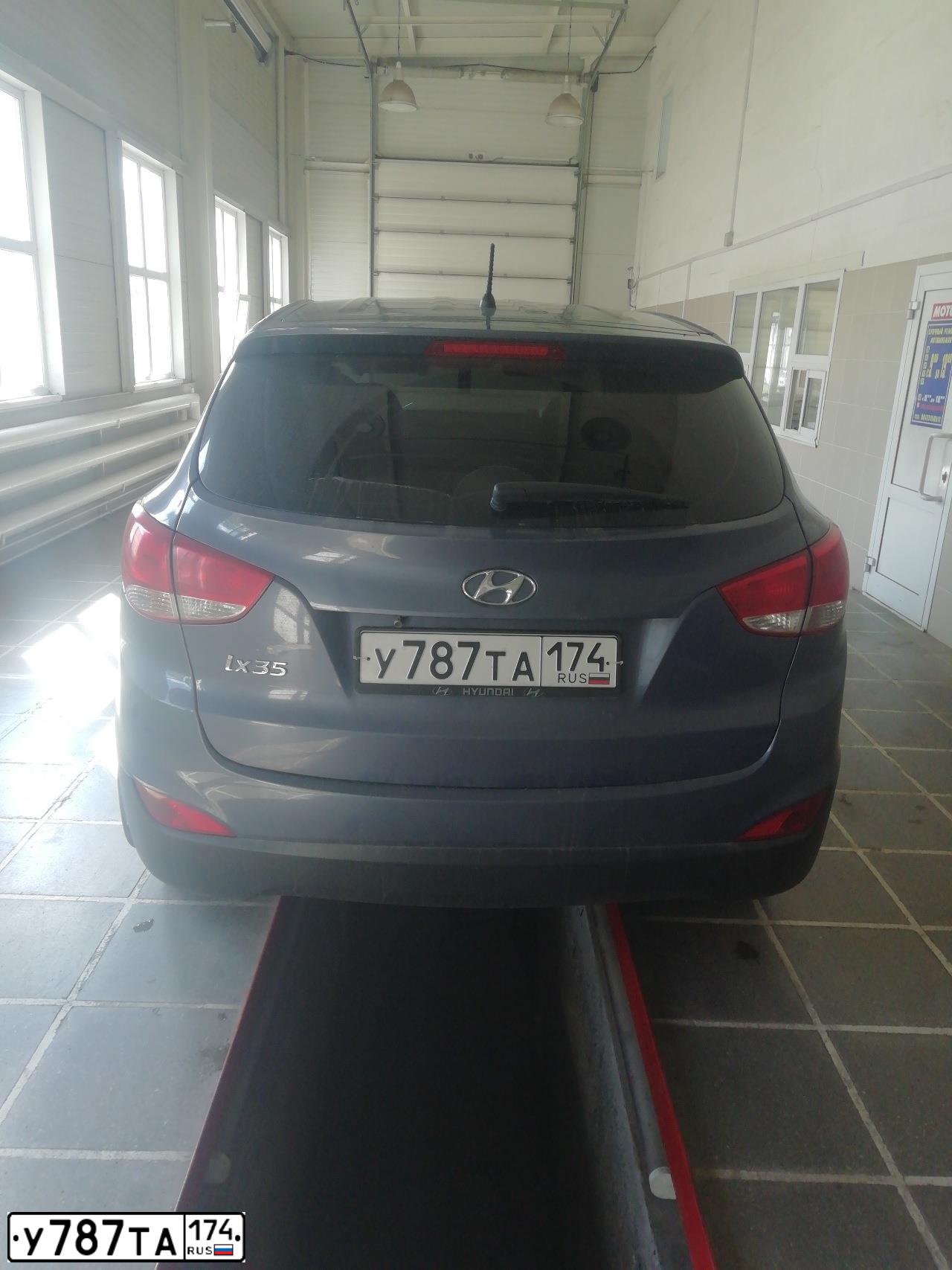 Фото автомобиля HYUNDAI IX35, 2014 — госномер У787ТА174. Цвет: СИНИЙ