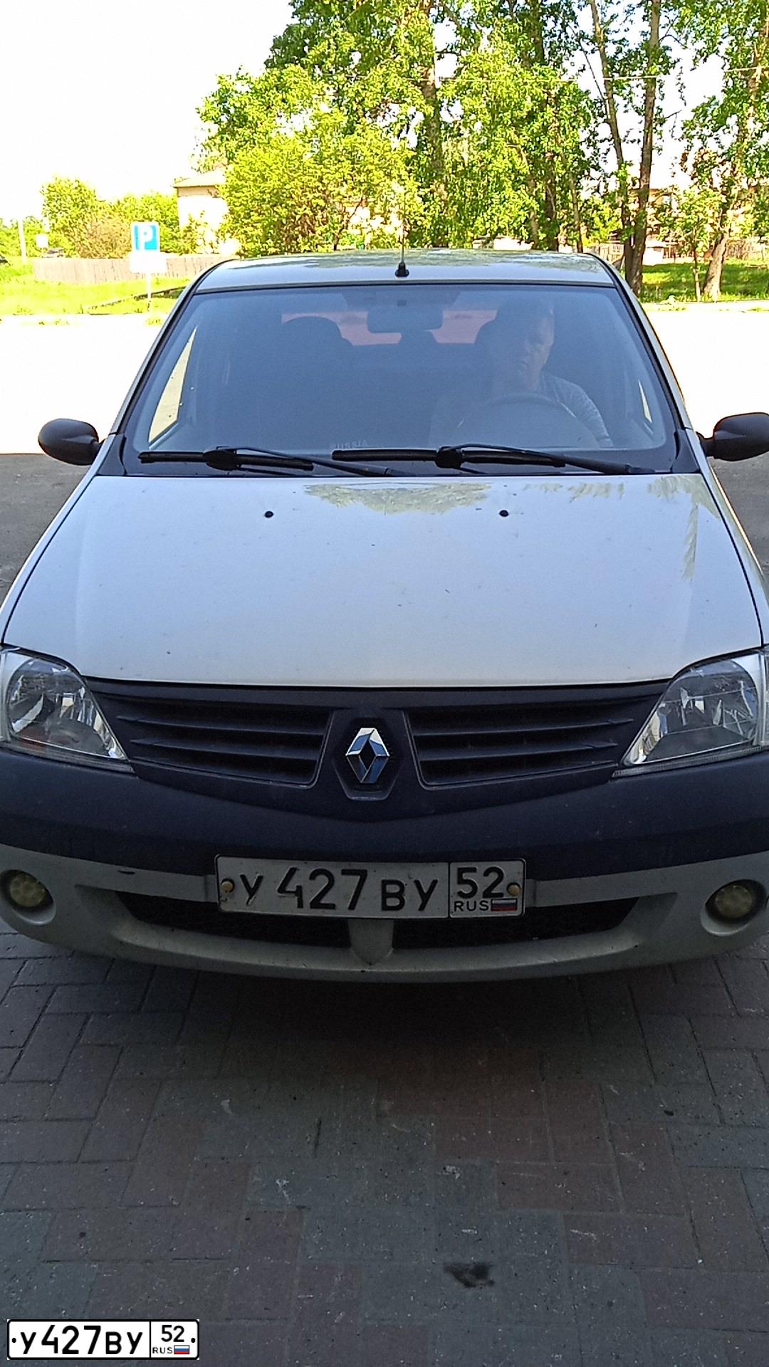 Фото автомобиля RENAULT LOGAN, 2007 — госномер У427ВУ52. Цвет: СИНИЙ