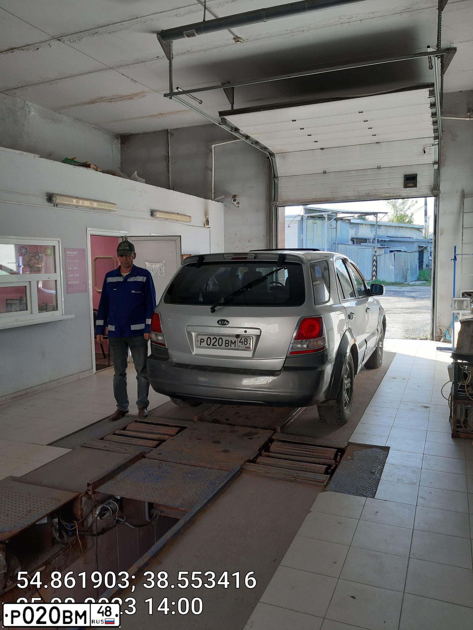 Фото автомобиля KIA SORENTO, 2003 — госномер Р020ВМ48. Цвет: СЕРЫЙ ТЕМНО-СЕРЫЙ