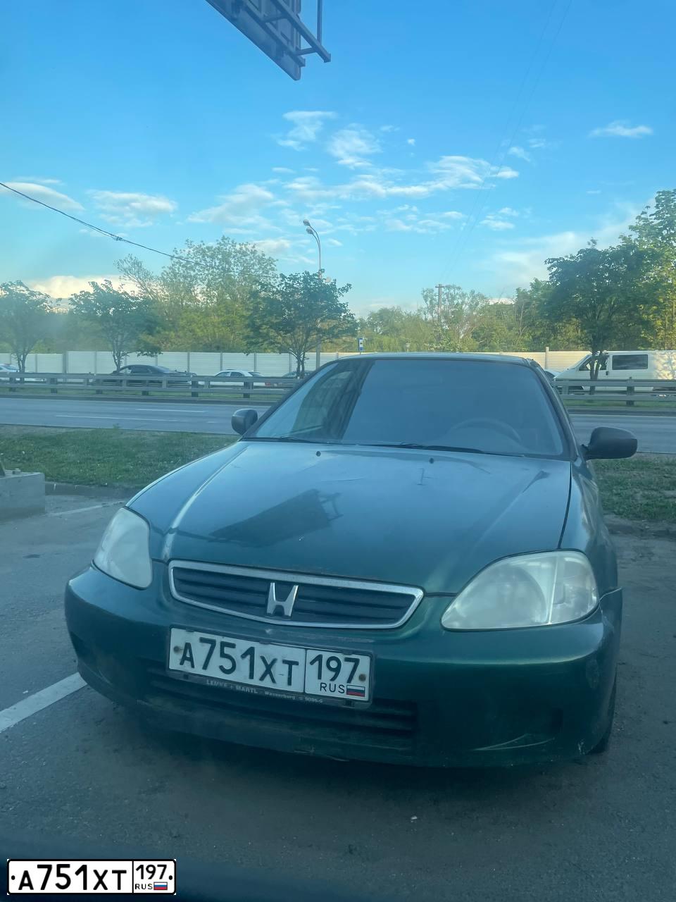 Фото автомобиля HONDA CIVIC, 1999 — госномер А751ХТ197. Цвет: ЗЕЛЕНЫЙ