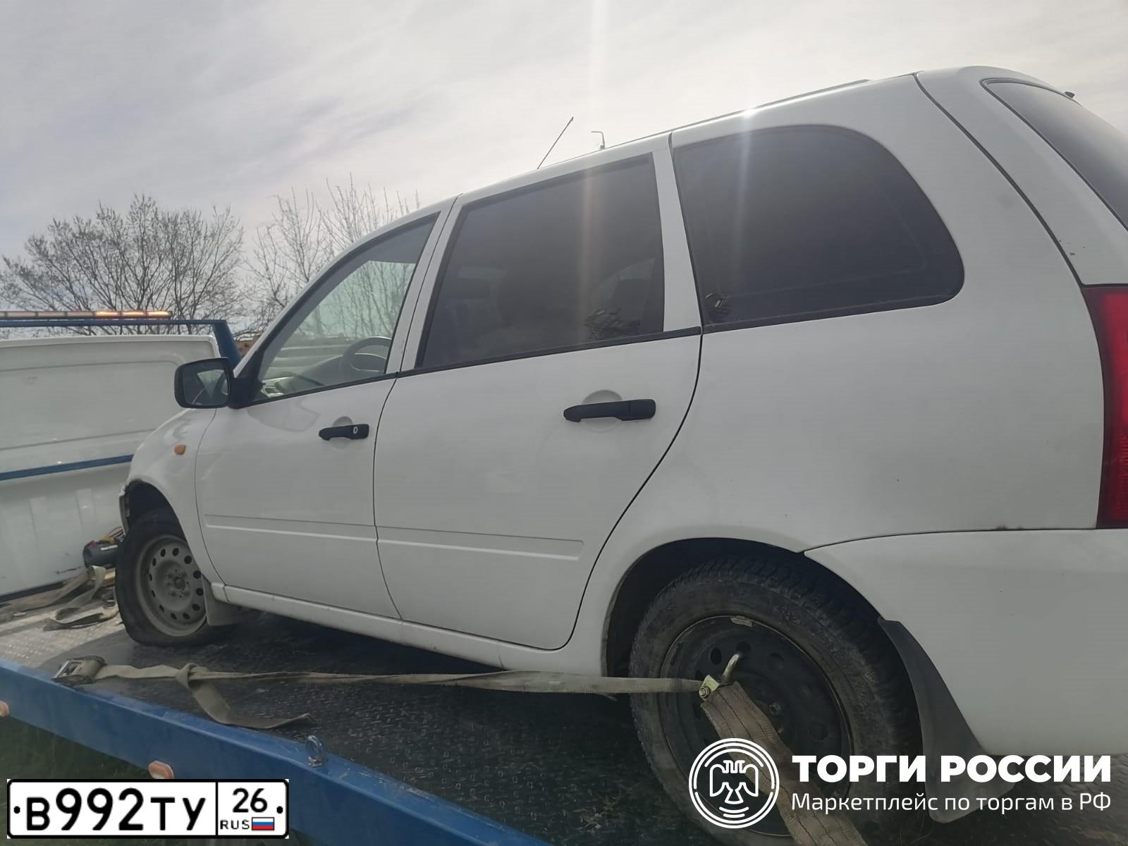 Фото автомобиля LADA 1117 KALINA, 2011 — госномер В992ТУ26. Цвет: БЕЛЫЙ