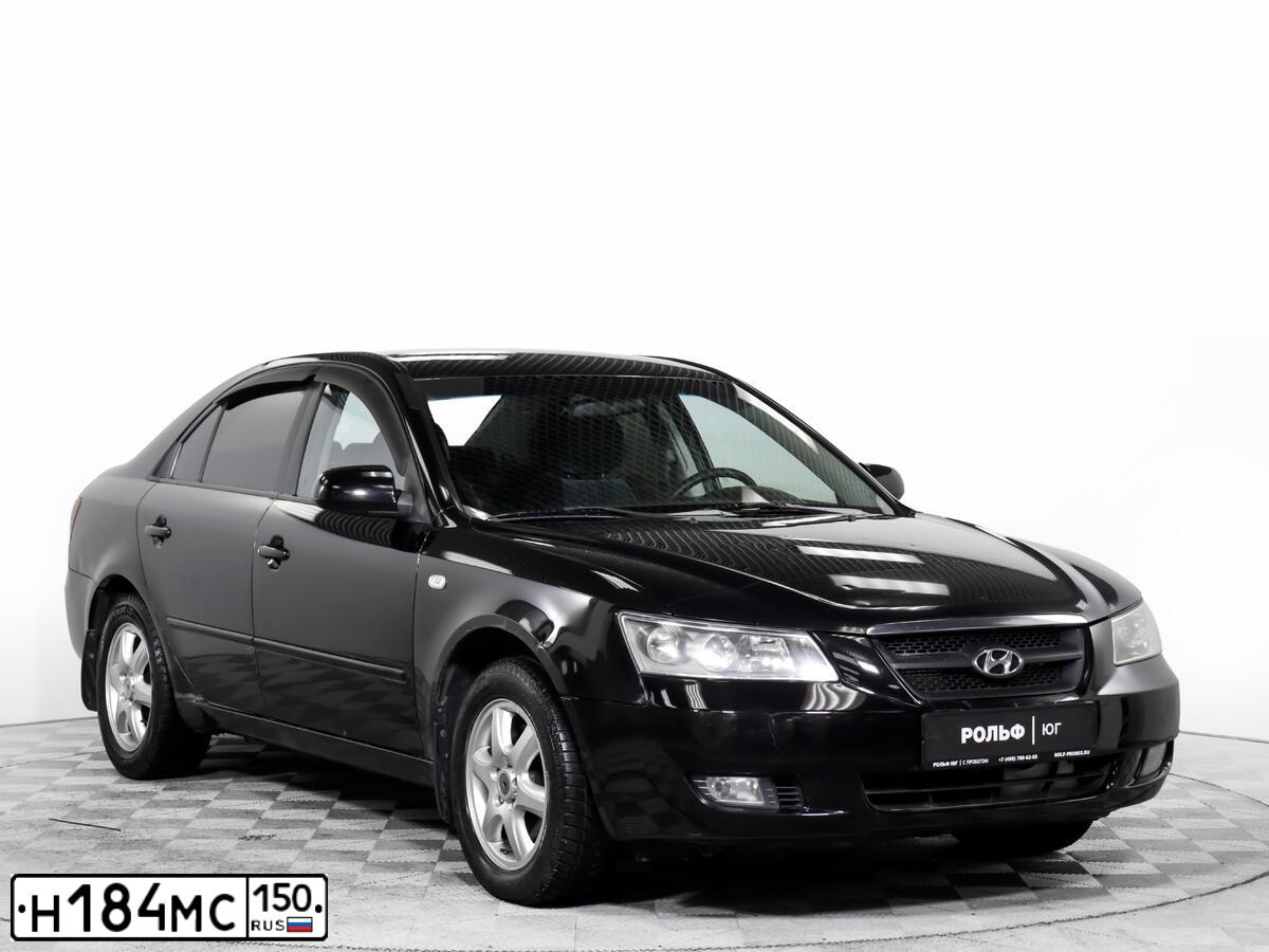 Фото автомобиля HYUNDAI SONATA, 2007 — госномер Н184МС150. Цвет: ЧЕРНЫЙ