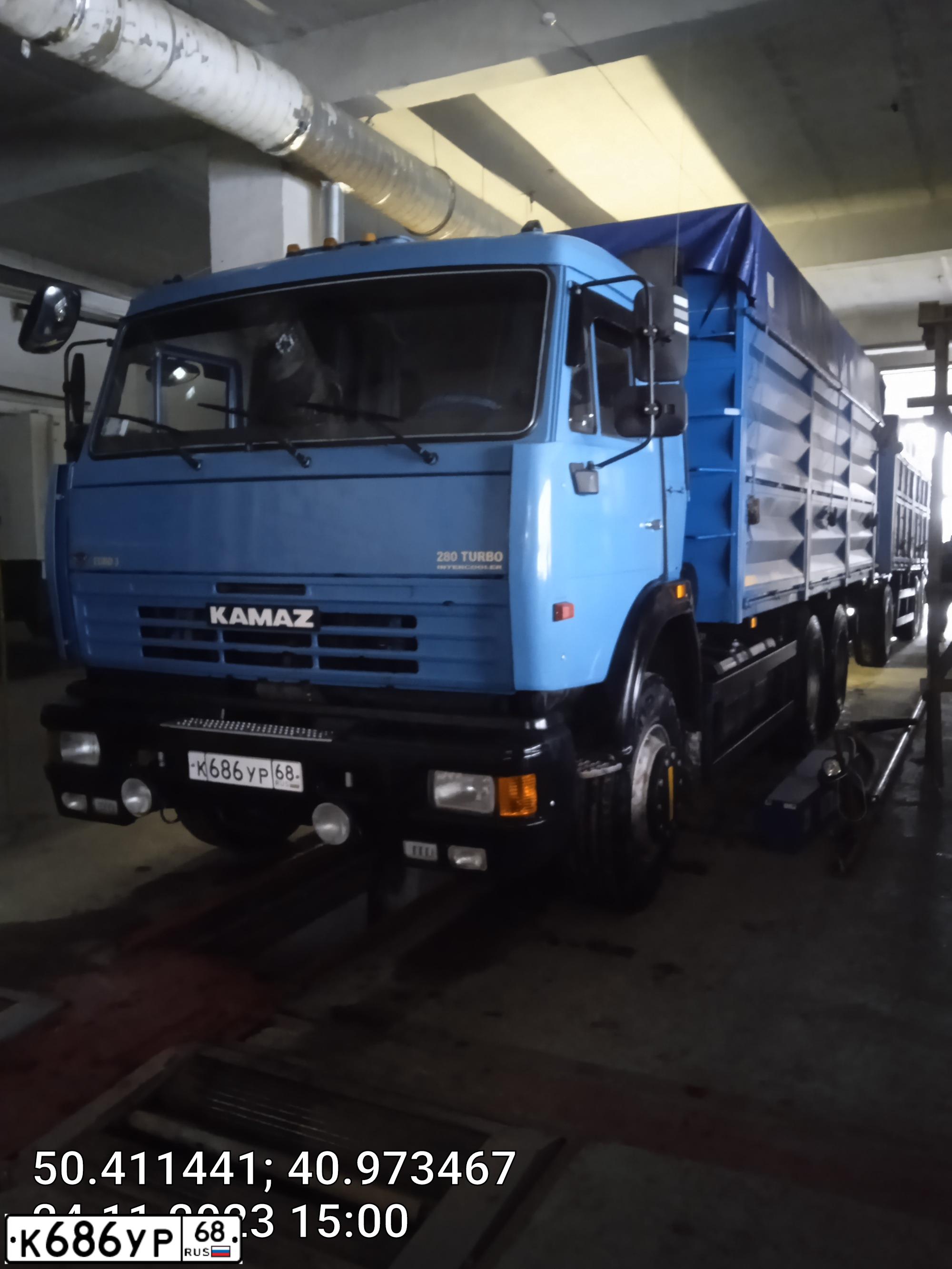 Фото автомобиля KAMAZ 65115 /6X4/, 2008 — госномер К686УР68. Цвет: МЕДЕО