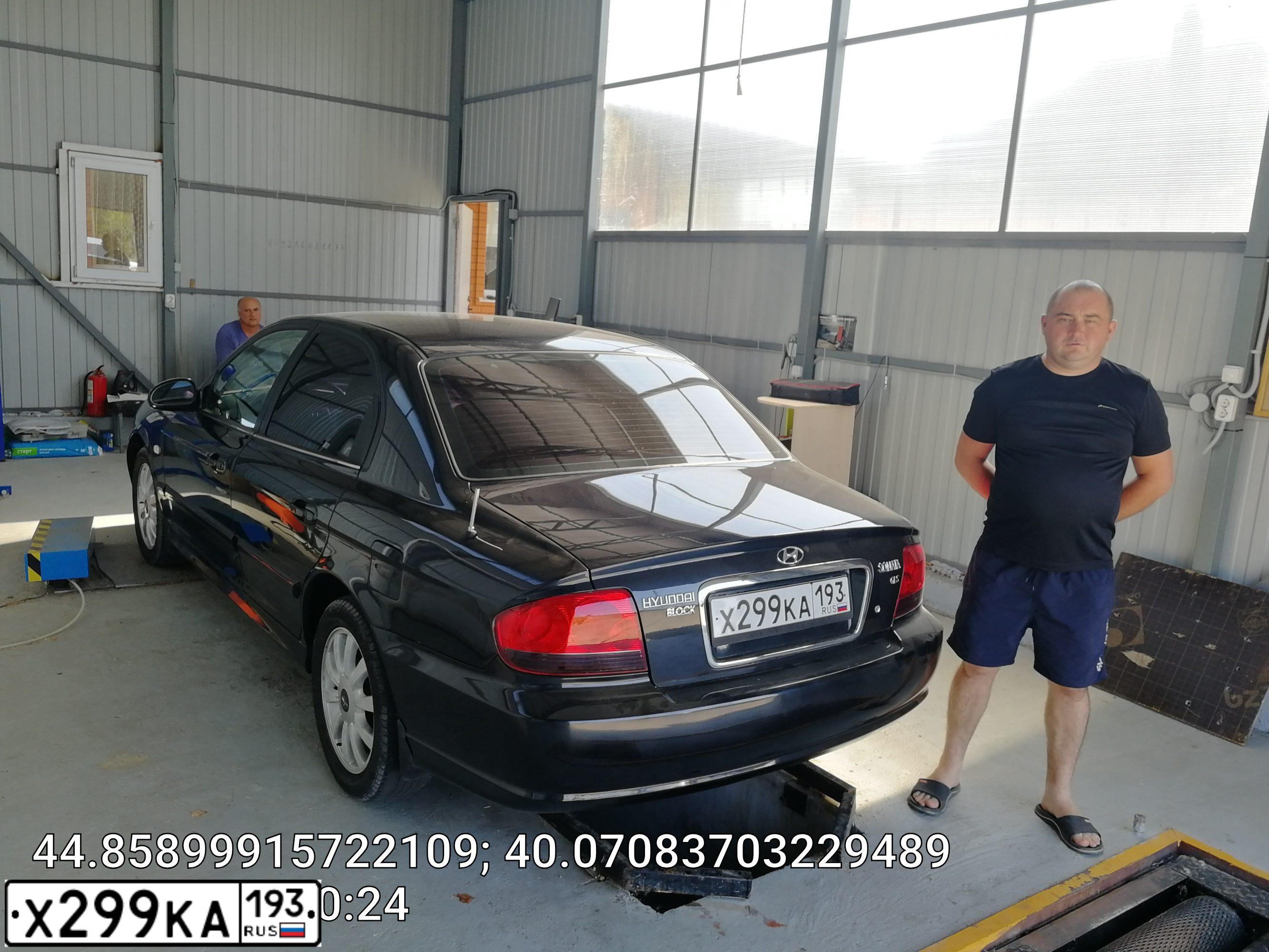 Фото автомобиля HYUNDAI SONATA, 2006 — госномер Р792НА761. Цвет: ЧЕРНЫЙ