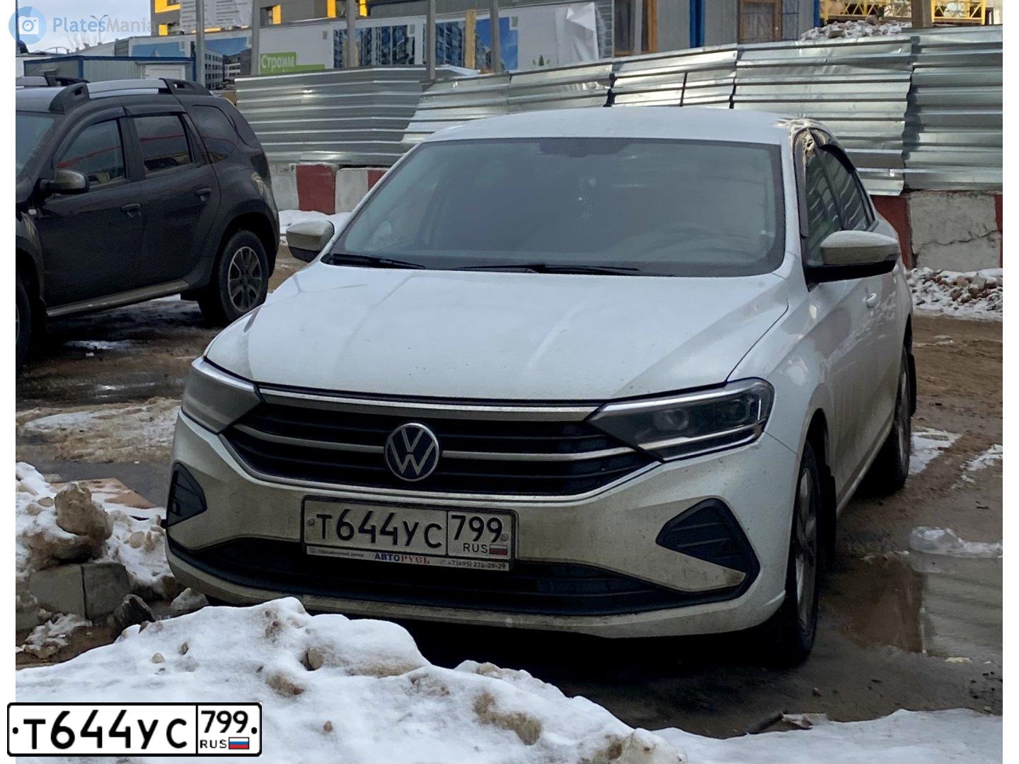 Фото автомобиля VOLKSWAGEN POLO, 2021 — госномер Т644УС799. Цвет: Белый