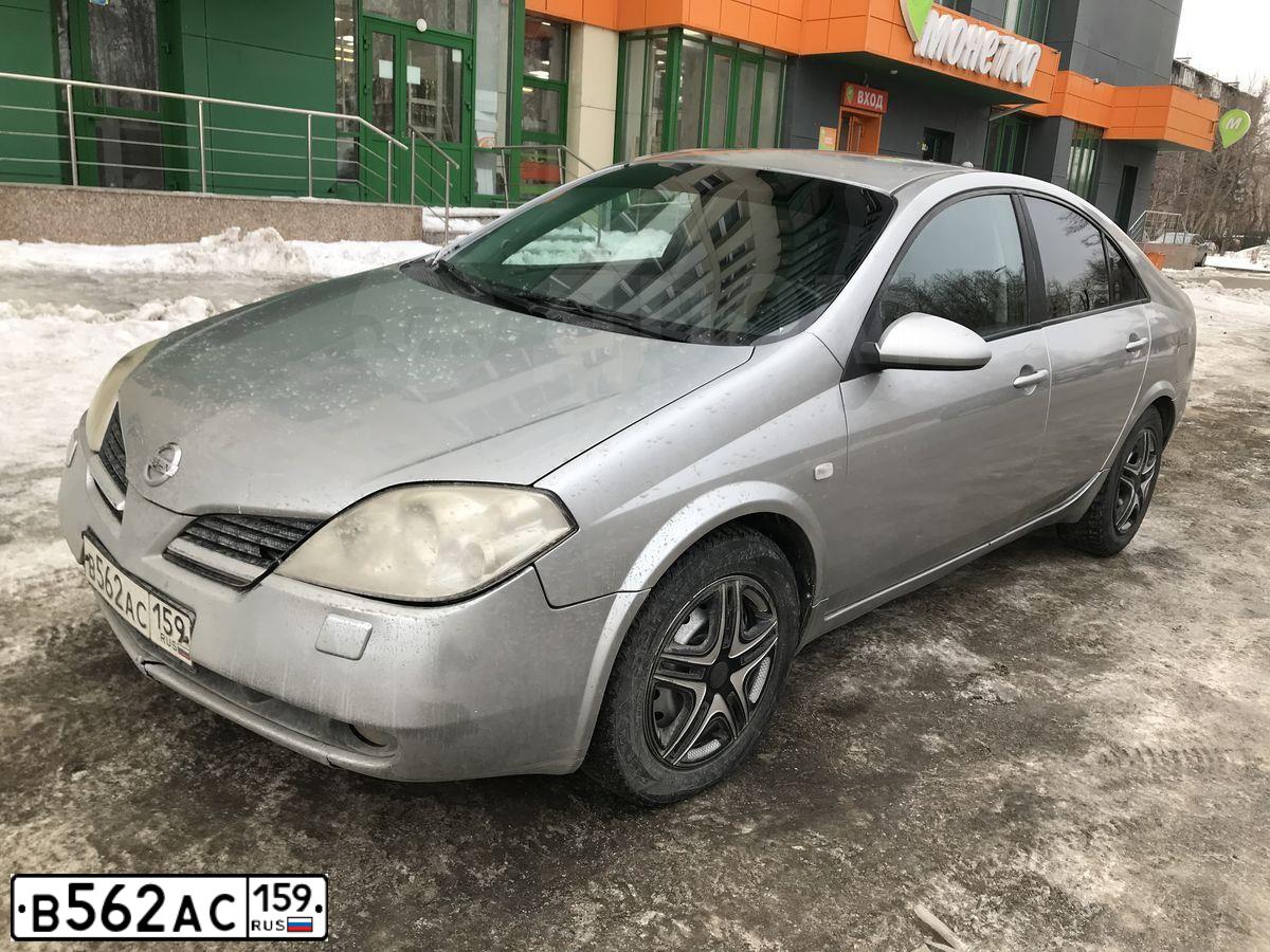 Фото автомобиля NISSAN PRIMERA, 2005 — госномер В700АМ774. Цвет: Серебристый