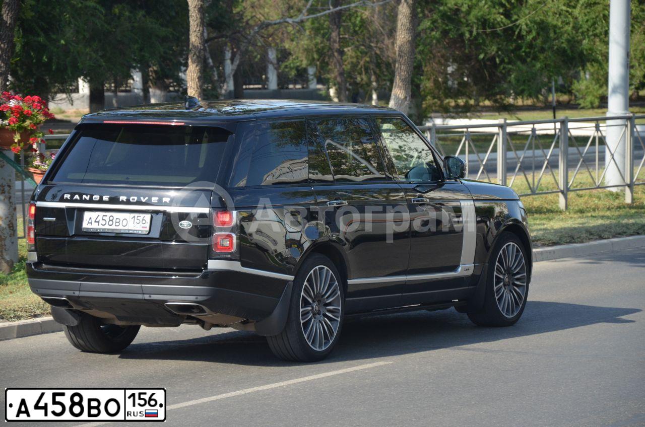 Фото автомобиля LANDROVER RANGE ROVER, 2020 — госномер А458ВО156. Цвет: ЧЕРНЫЙ