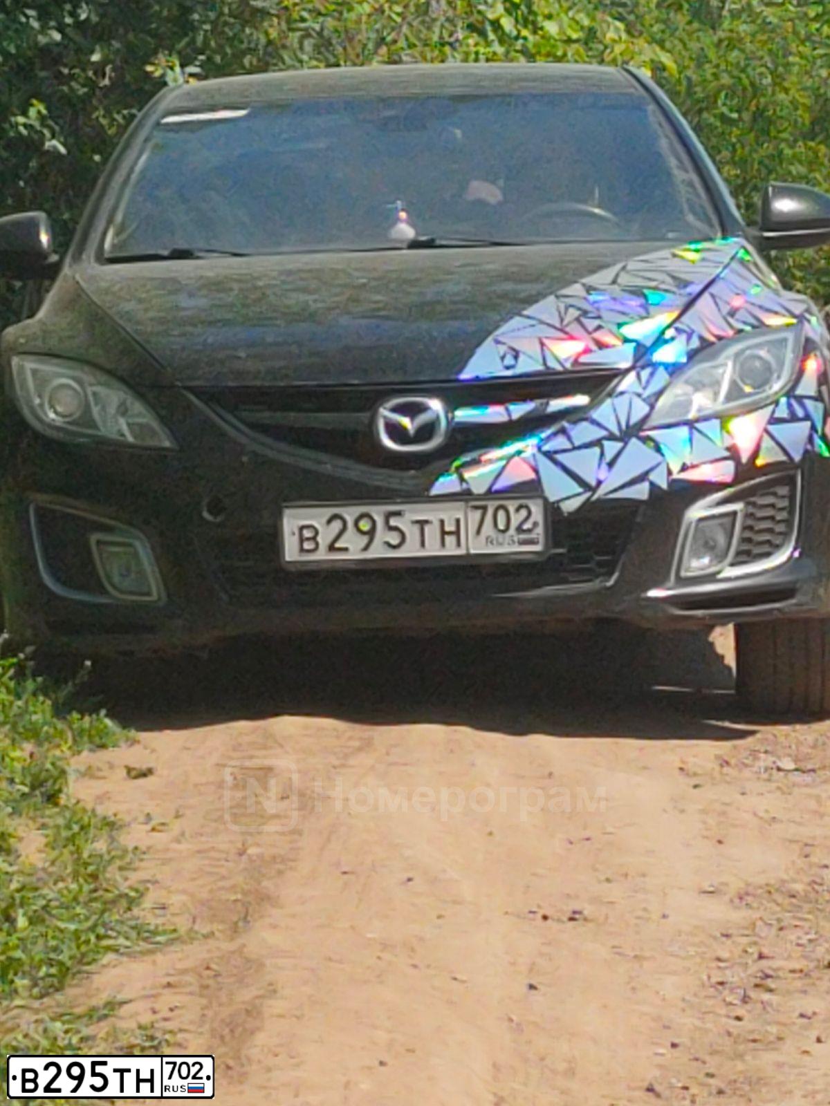 Фото автомобиля MAZDA 6, 2008 — госномер В295ТН702. Цвет: ЧЕРНЫЙ