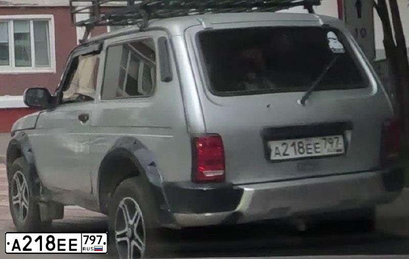 Фото автомобиля LADA 2121 NIVA, 2002 — госномер А218ЕЕ797. Цвет: Серый