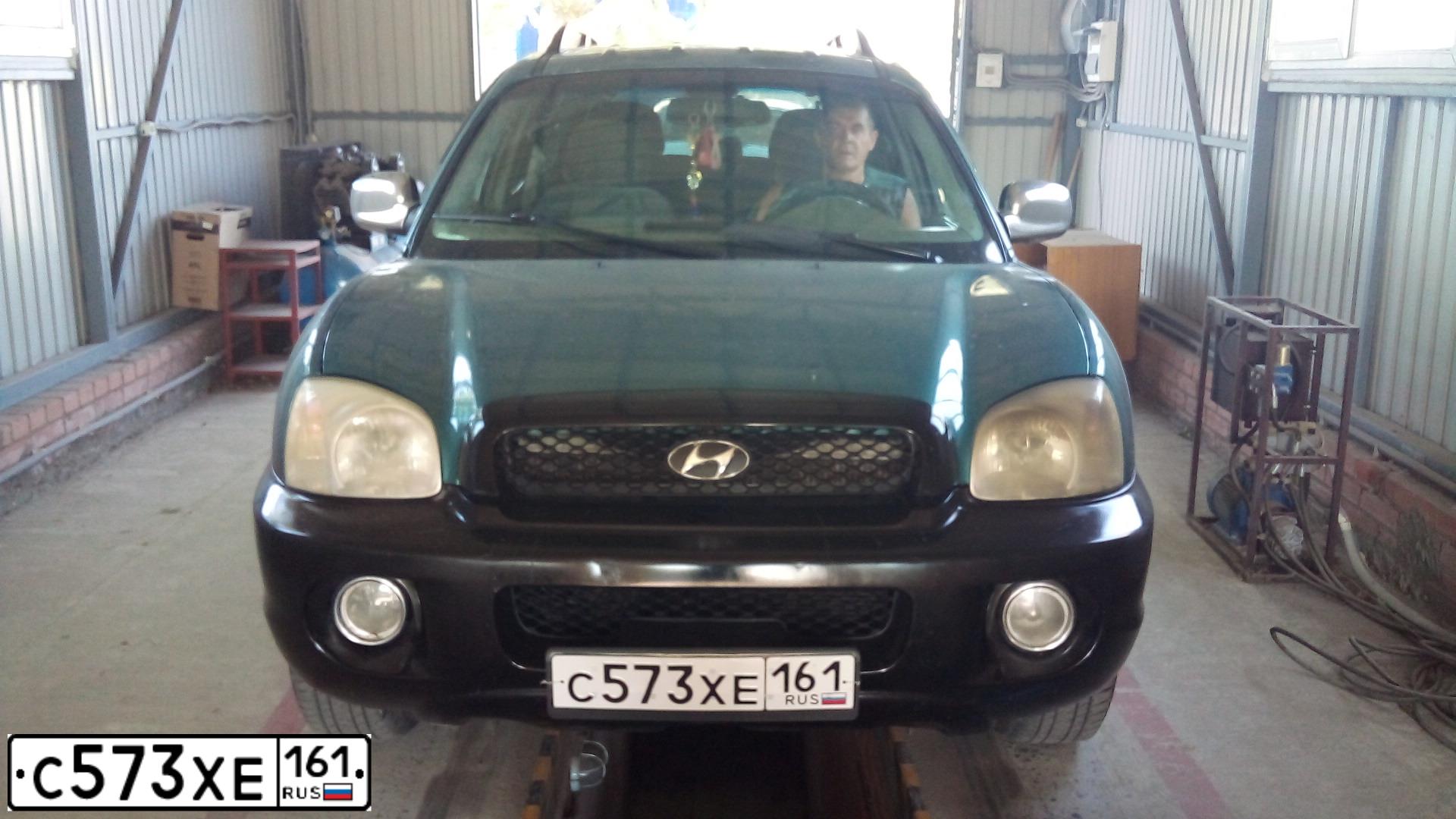 Фото автомобиля HYUNDAI I SANTA FE, 2001 — госномер С573ХЕ161. Цвет: ЗЕЛЕНЫЙ