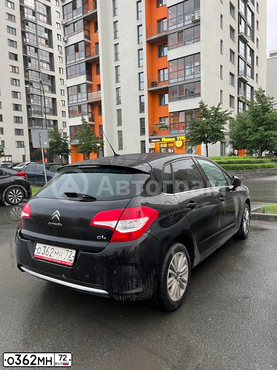 Фото автомобиля CITROEN C4, 2012 — госномер О362МН72. Цвет: ЧЕРНЫЙ