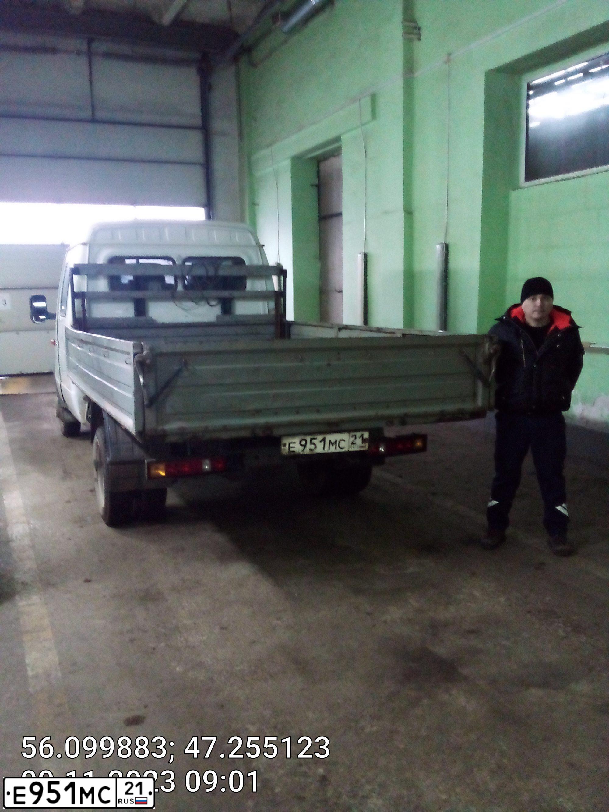 Фото автомобиля GAZ 3302 EL, 2014 — госномер Е951МС21. Цвет: БЕЛЫЙ