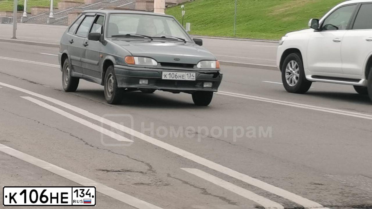 Фото автомобиля LADA 2114 SAMARA, 2011 — госномер К106НЕ134. Цвет: СЕРО-СИНЕ-ЗЕЛЕНЫЙ