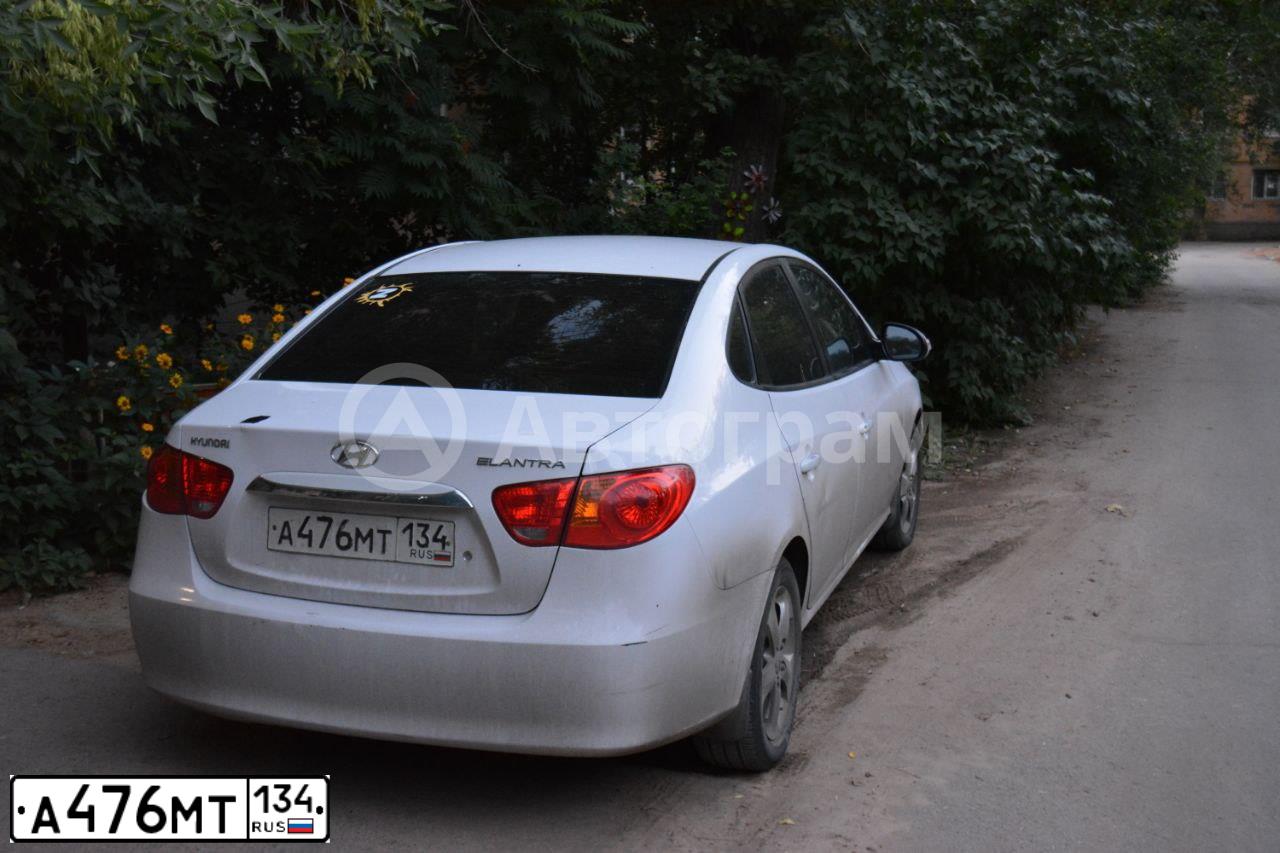 Фото автомобиля HYUNDAI ELANTRA, 2010 — госномер А476МТ134. Цвет: БЕЛЫЙ